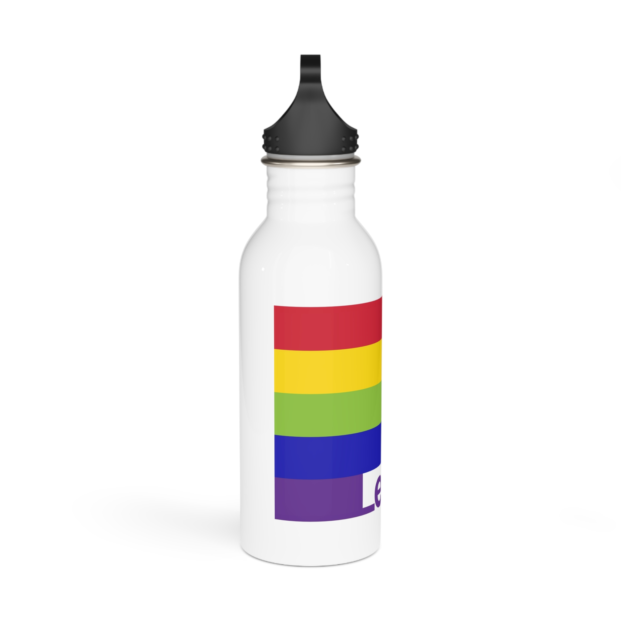 Lgbt Concept Motivating Phrase Colors Rainbow Keep Calm Be Yourself Stainless Steel Water Bottle - Image 2