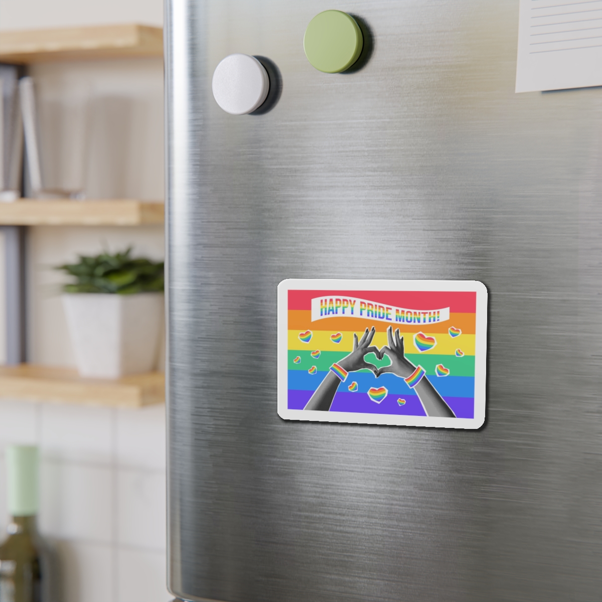 Lgbtq Pride Month Card Y2k Style Trendy Retro Collage Halftone Hands Die Cut Magnets - Image 9