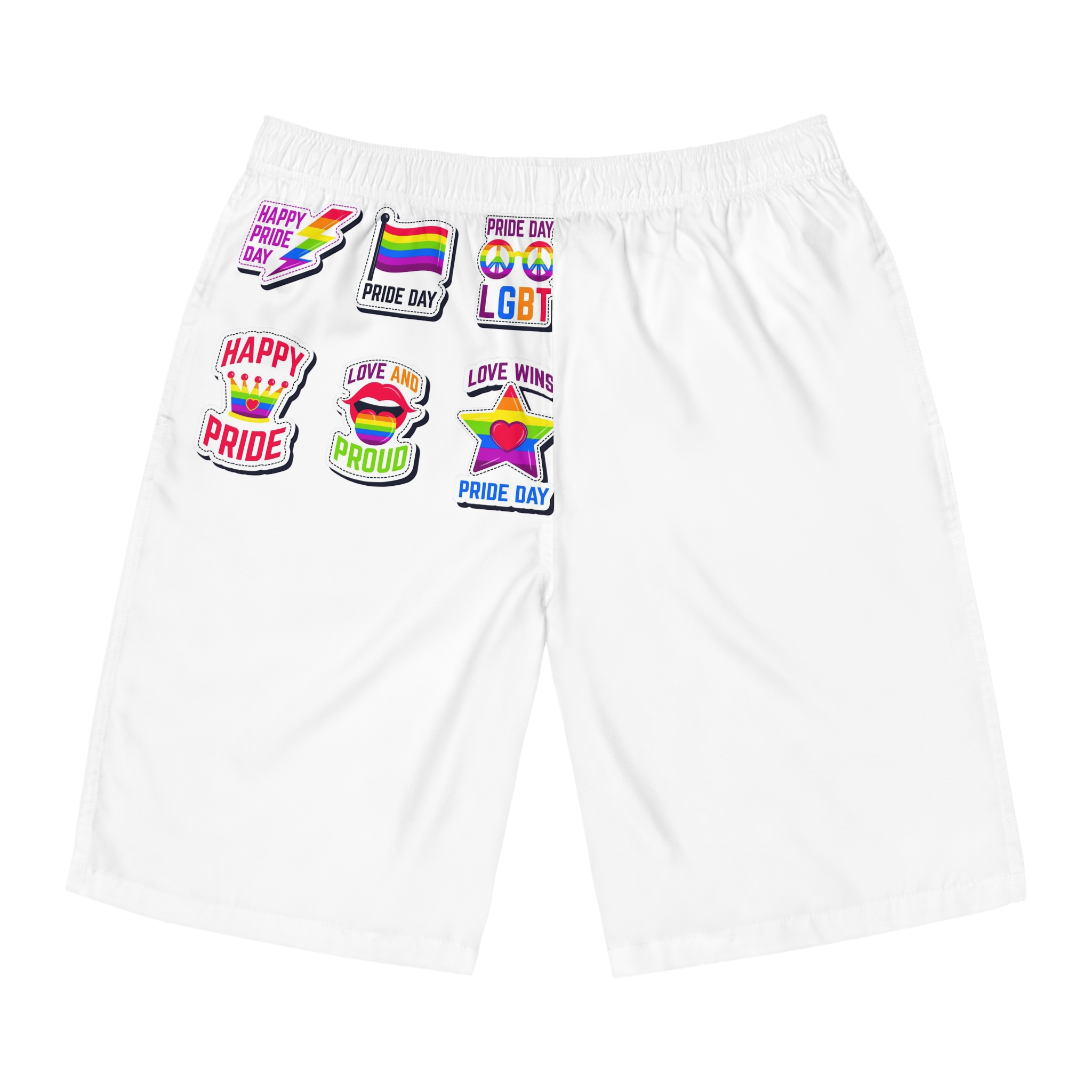Label Collection With Pride Day Theme Mens Board Shorts Aop