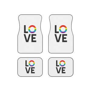 Vector Flat Lgbt Rainbow Flag Love Lettering Car Mats Set Of 4