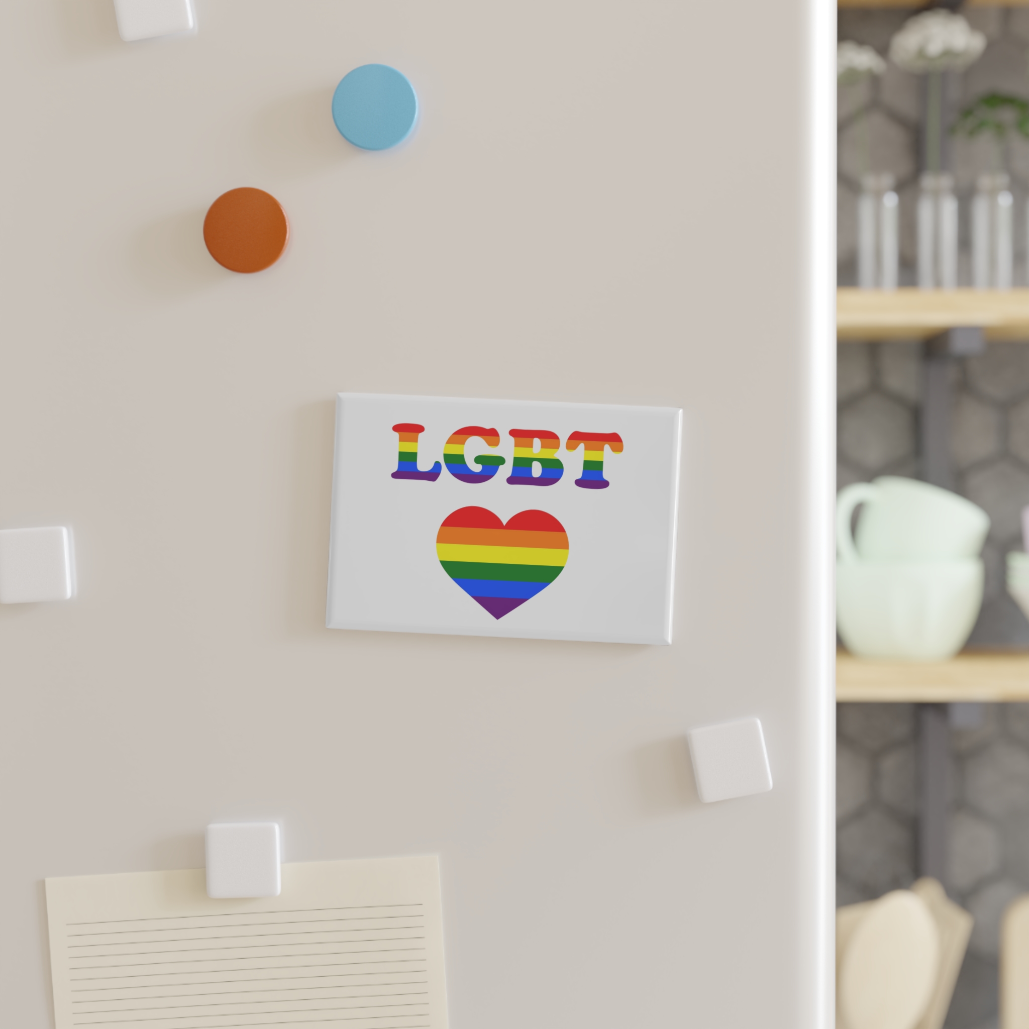 Vector Symbolism Lgbt Community Rainbow Colors Lgbt Inscription Rainbow Heart Button Magnet Rectangle 1 And 10 Pcs - Image 7
