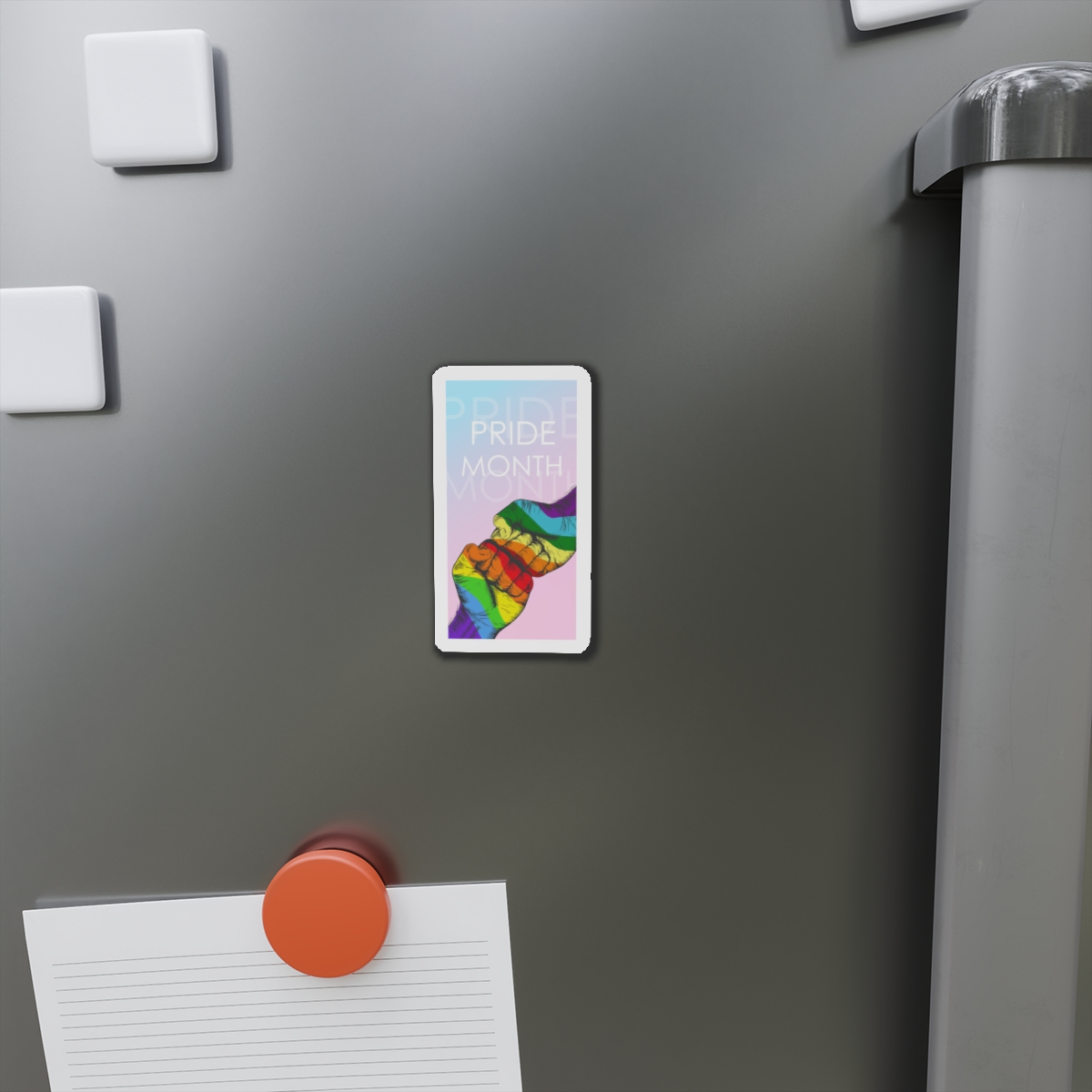 Rainbow Colored Hand Fist Fist Gesture Gay Pride Month Background Lgbt Concept Die Cut Magnets - Image 5