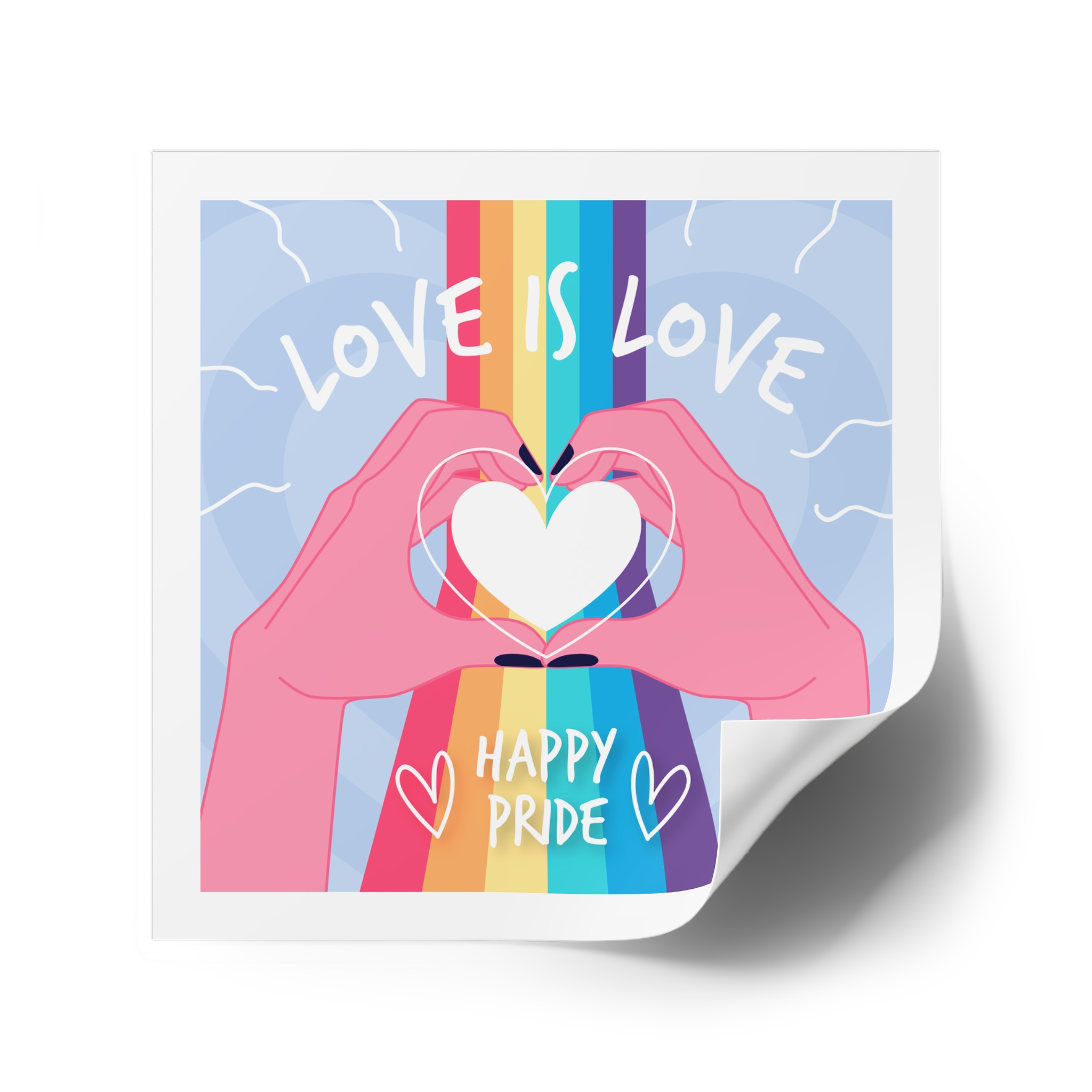 Pride Day Celebration Design Laminate Stickers Square - Image 42