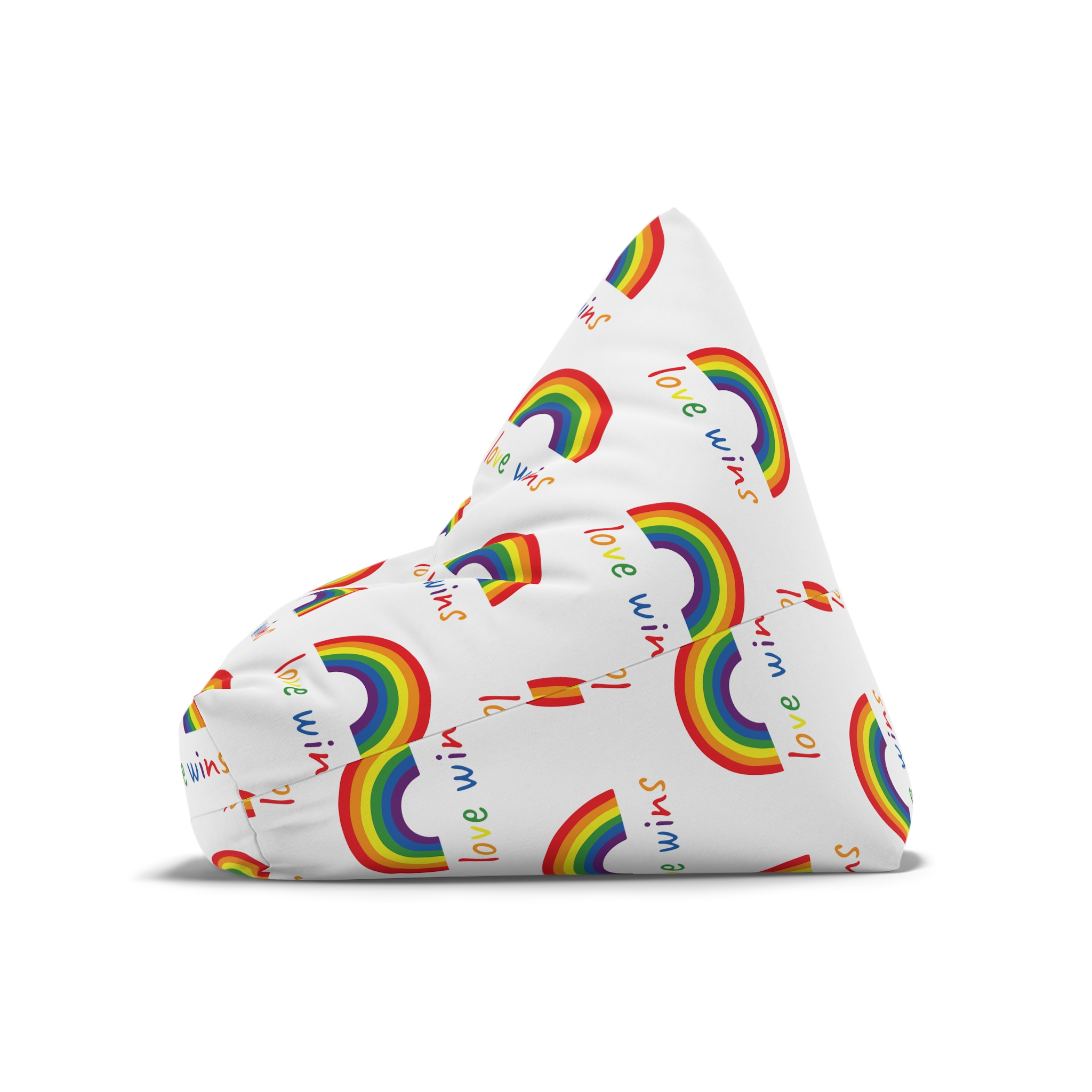 Colorful Rainbow Shape Bisexual Pride Flag Happy Pride Day Lgbtqia Community Pride Month Vector Hand Drawn Doodle Posters Stickers Logo Cards(1) Bean Bag Chair Cover - Image 8