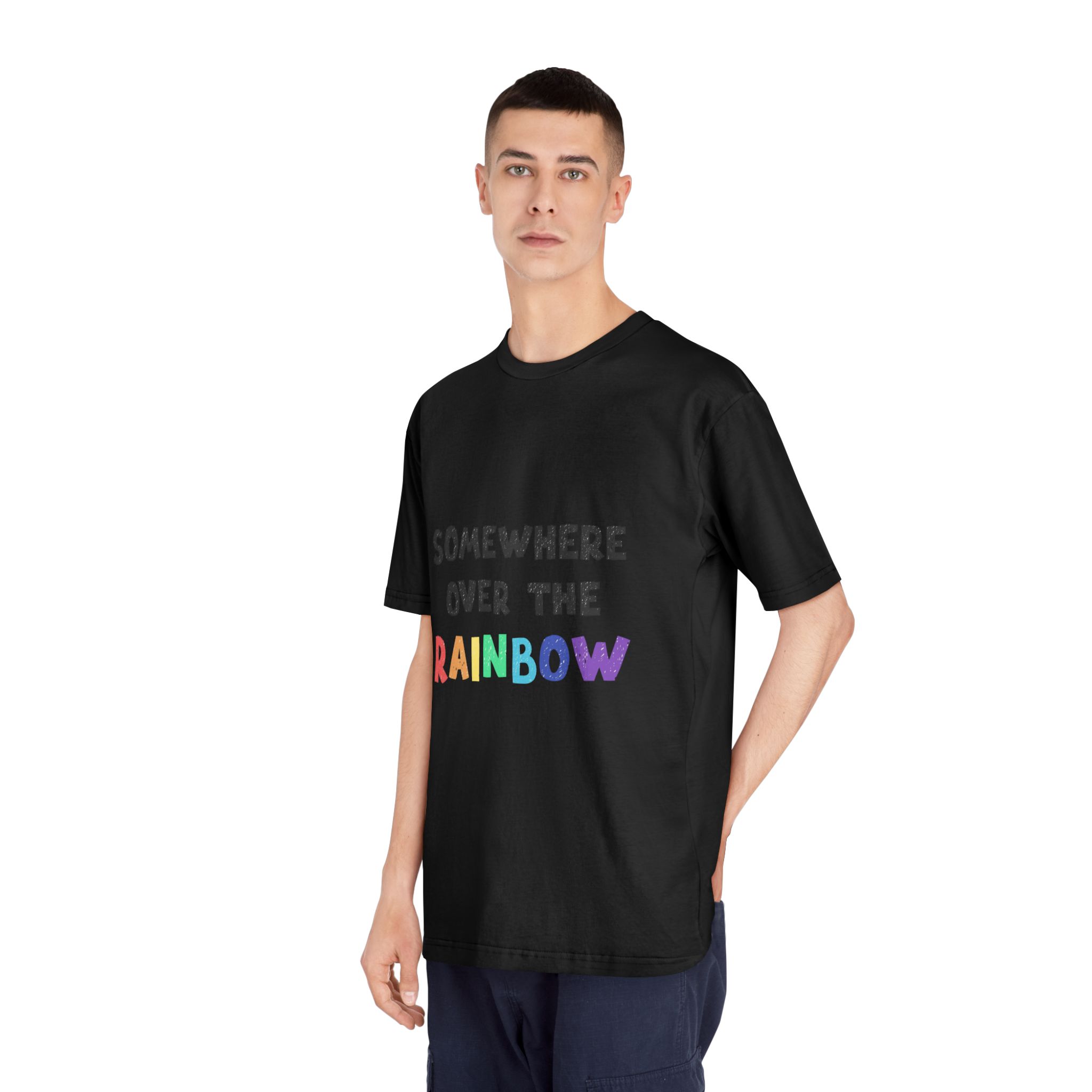 Vector Illustration With Hand Drawn Lettering Rainbow - Unisex Classic Crewneck T Shirt - Image 8