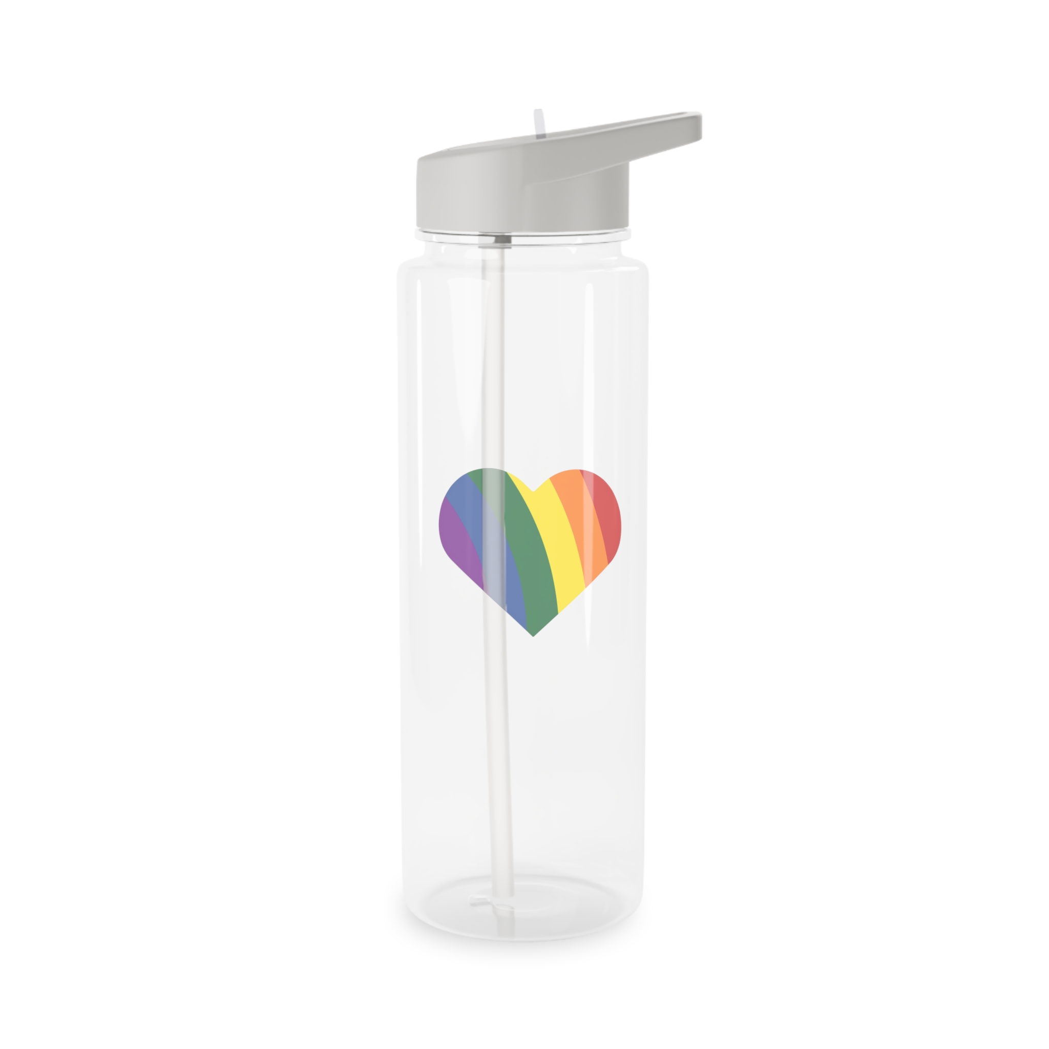 Minimalist Pride Heart Filled With Rainbow Colors Tritan Water Bottle - Image 6