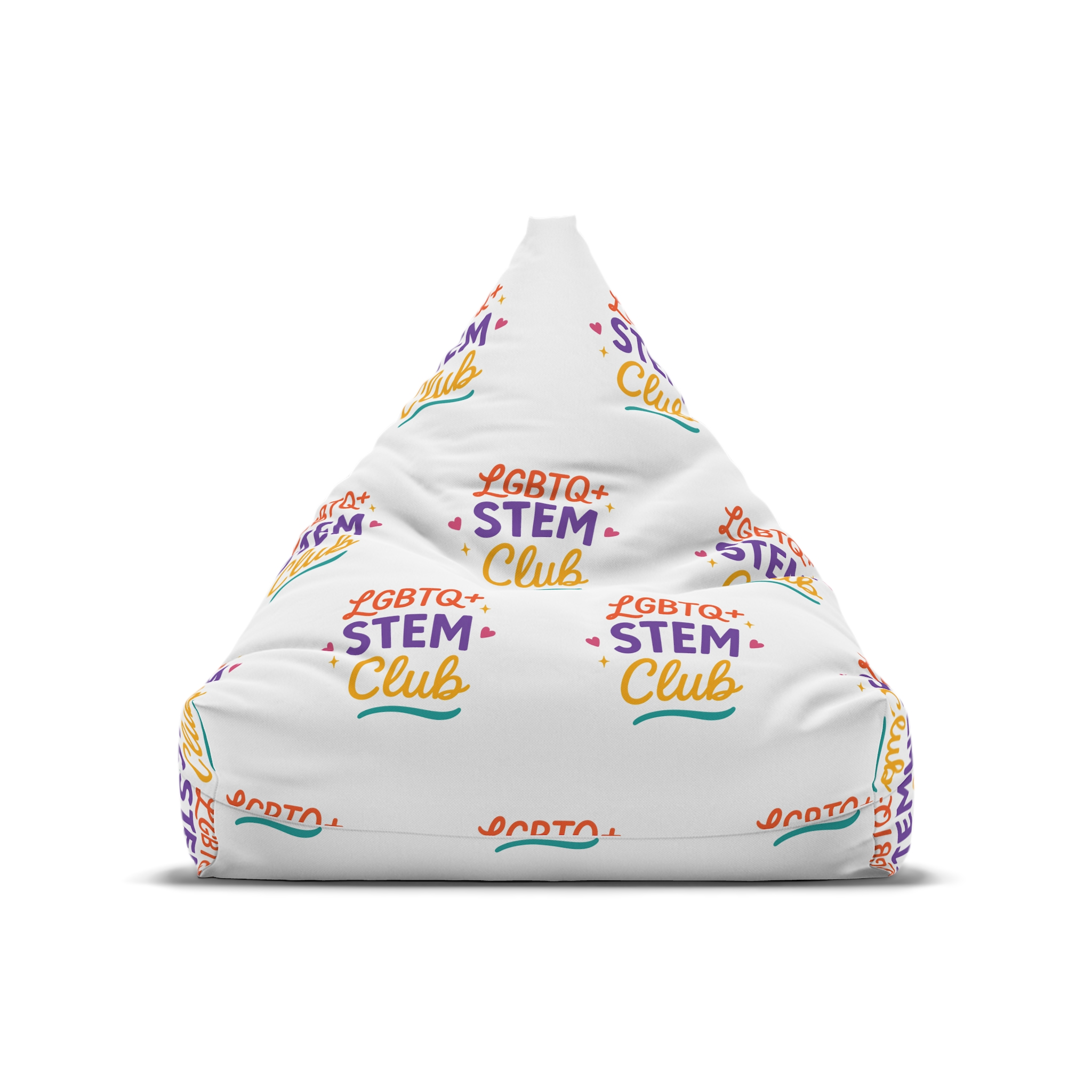 Vibrant Lgbtq Stem Club Logo Vector Illustration Featuring Bright Colors Playful Design Element Bean Bag Chair Cover - Image 5