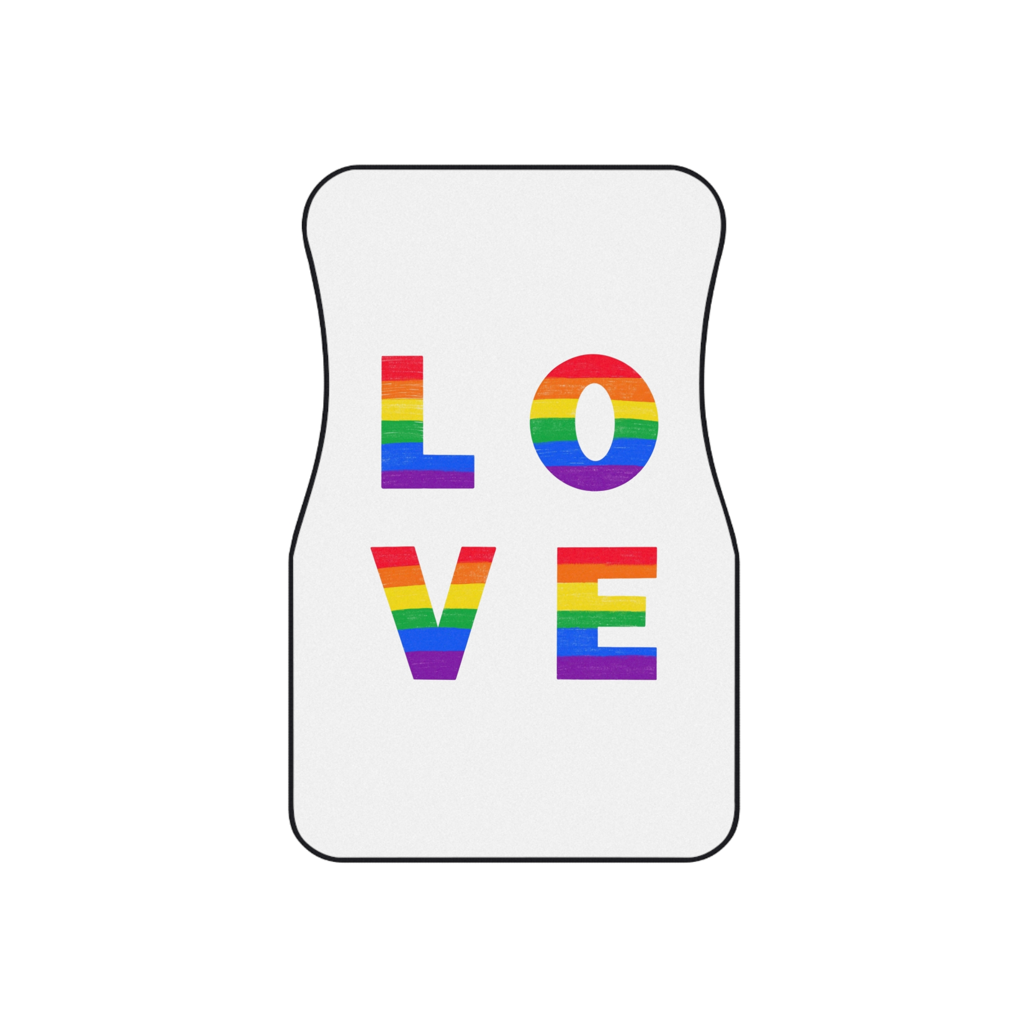 Letters Love Colored Rainbow Lgbtq Gay Pride Flag Colors Vector Lettering Lgbt History Month Pencil Crayon Textured Isolated Love Is Love Concept Car Mats Set Of 4 - Image 2