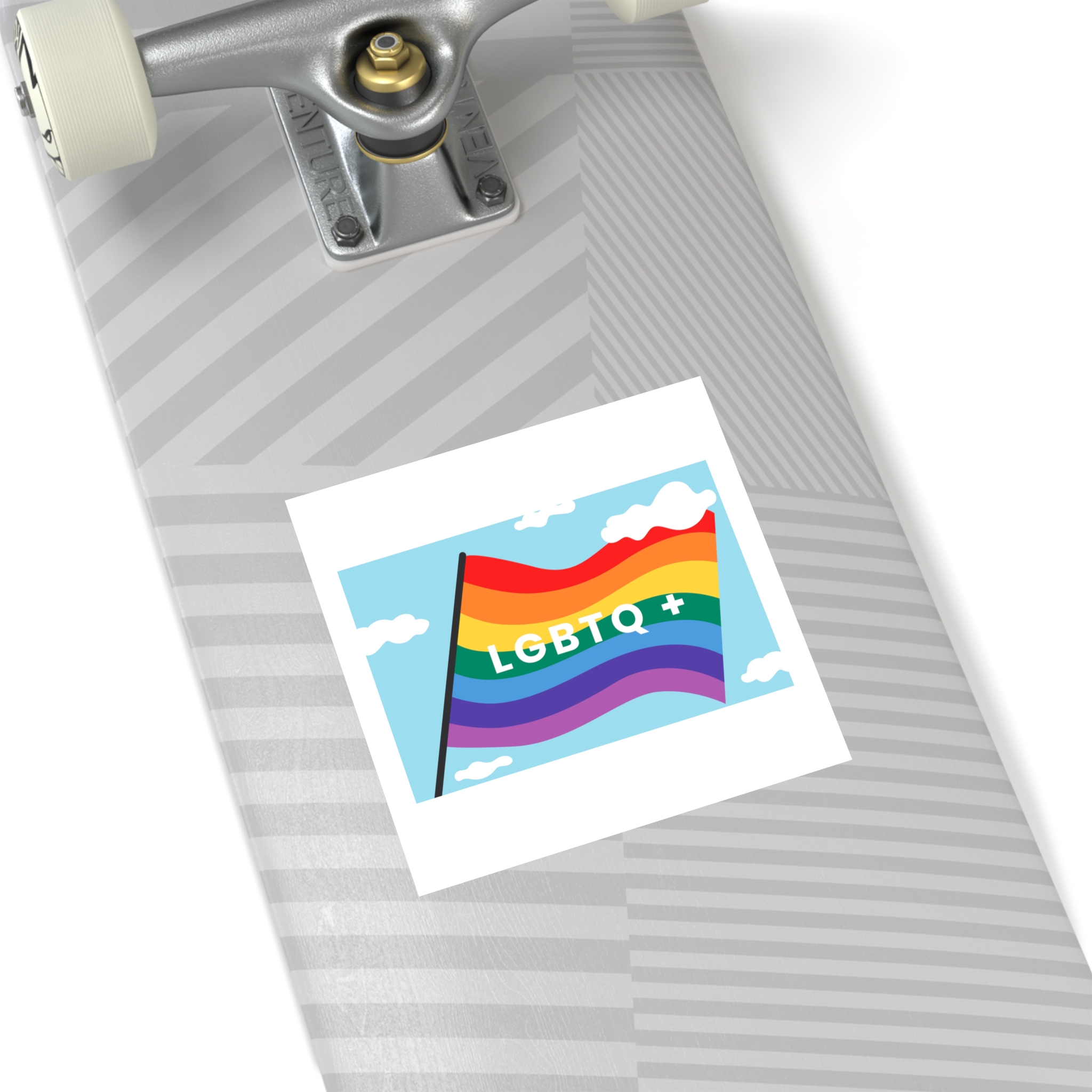 Rainbow Flag Banner Template Lgbtq Rights Laminate Stickers Square - Image 36