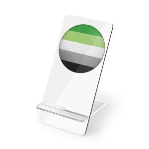 Flag Aromantic Lgbtq Glossy Circular Flag Button Appearance 3d Icon Design With Depth Mobile Display Stand For Smartphones