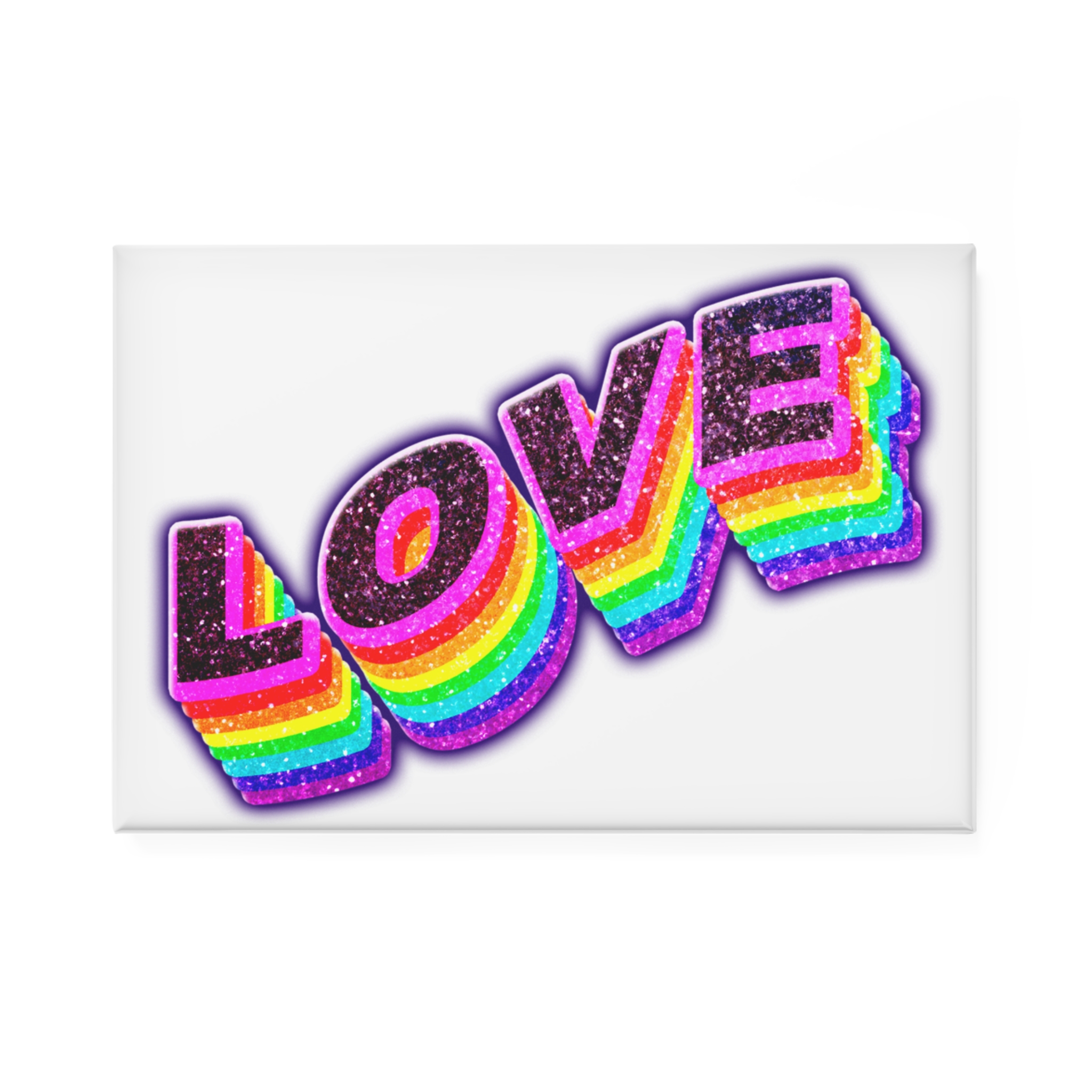 Love Png Word Rainbow Typography Button Magnet Rectangle 1 And 10 Pcs - Image 5