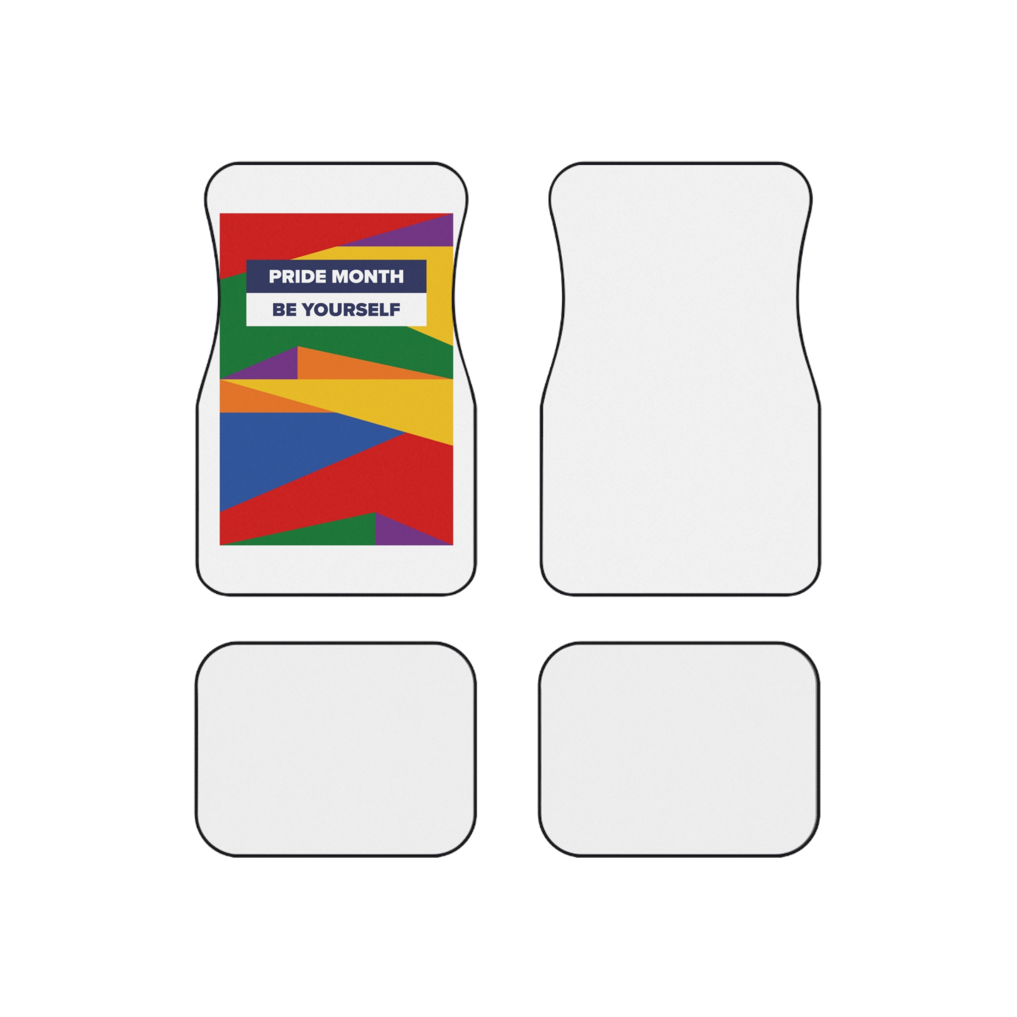 Lgbt Pride Month June Lesbian Gay Bisexual Transgender Lgbtq Flag Rainbow Vector(2) Car Mats Set Of 4