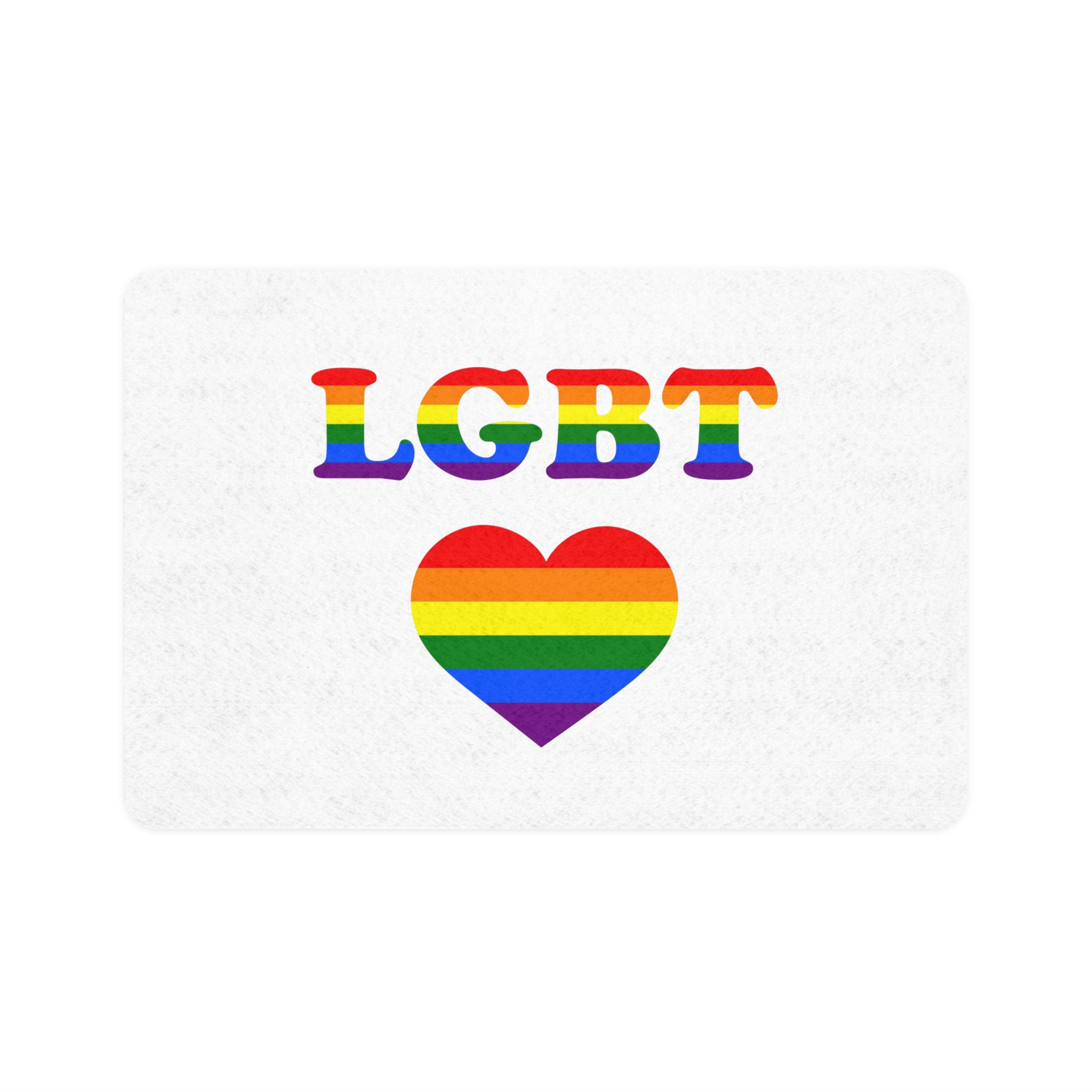 Vector Symbolism Lgbt Community Rainbow Colors Lgbt Inscription Rainbow Heart Pet Food Mat 12x18