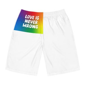Horizontal Pride Month Vector Background Rainbow Colors Quote Typography Poster Banner Mens Board Shorts Aop