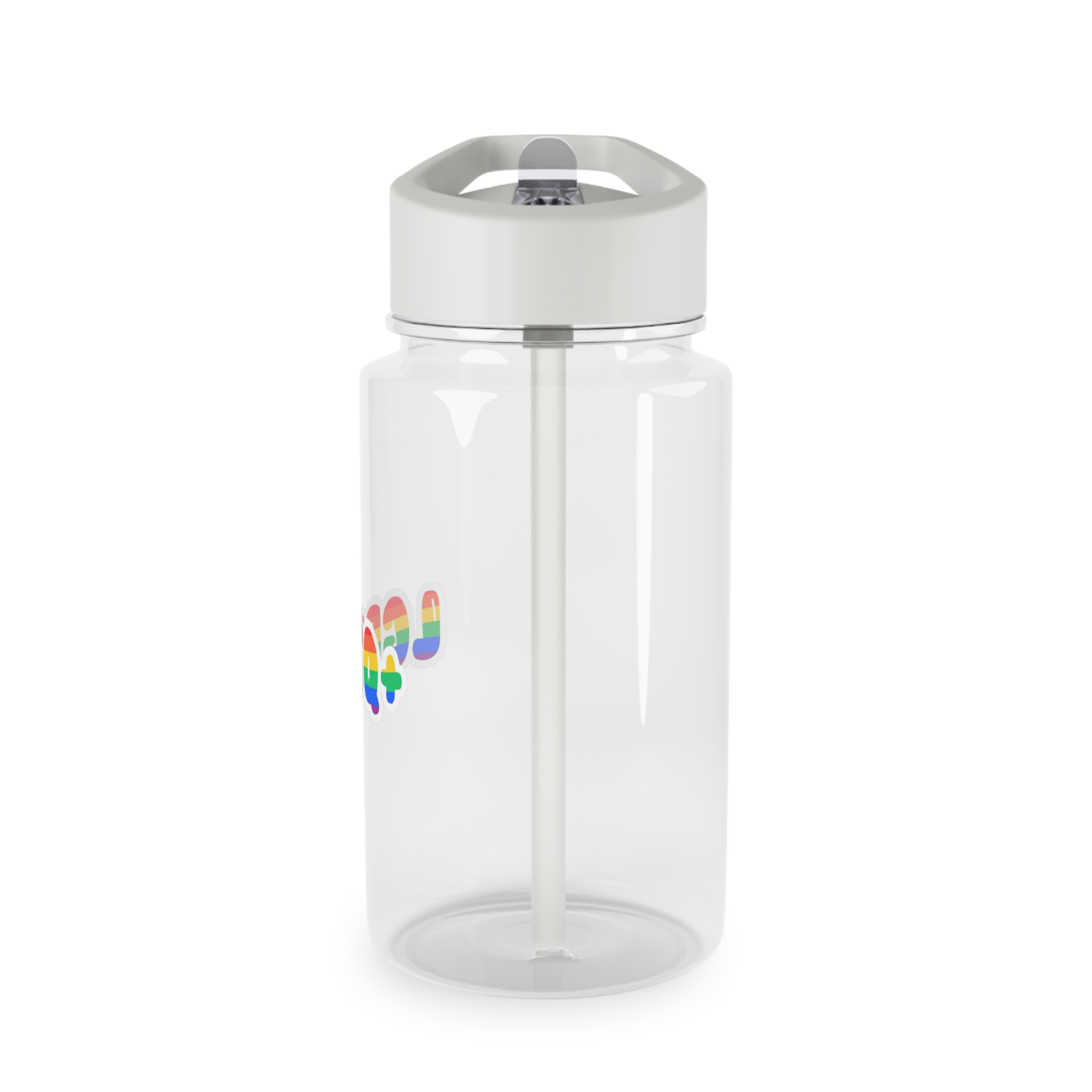 Pride Rainbow Lettering Text Writing Pattern Freedom Love Heart Homo Colors Flag Parade Lgbtq Flag W Tritan Water Bottle - Image 3