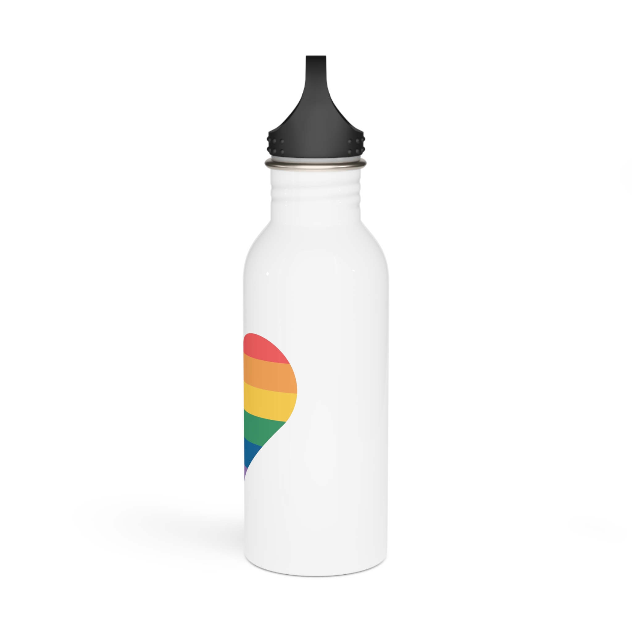 Vector Illustration Rainbow Heart Lgbt Pride Stainless Steel Water Bottle - Image 4