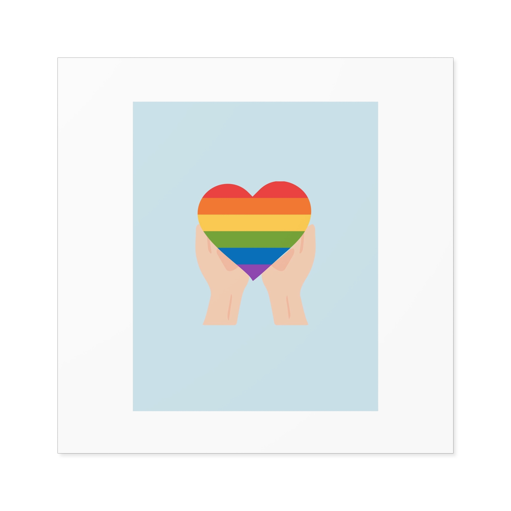 Pride Lgbt Card Support Love Poster That Says Rainbow Heart It Laminate Stickers Square - Image 77