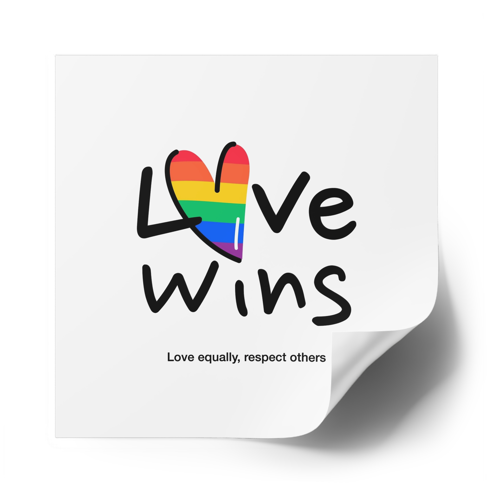 Love Letter Pride Rainbow Lettering Text Writing Pattern Freedom Love Heart Homo Colors Flag Parade(2) (1) Laminate Stickers Square - Image 50