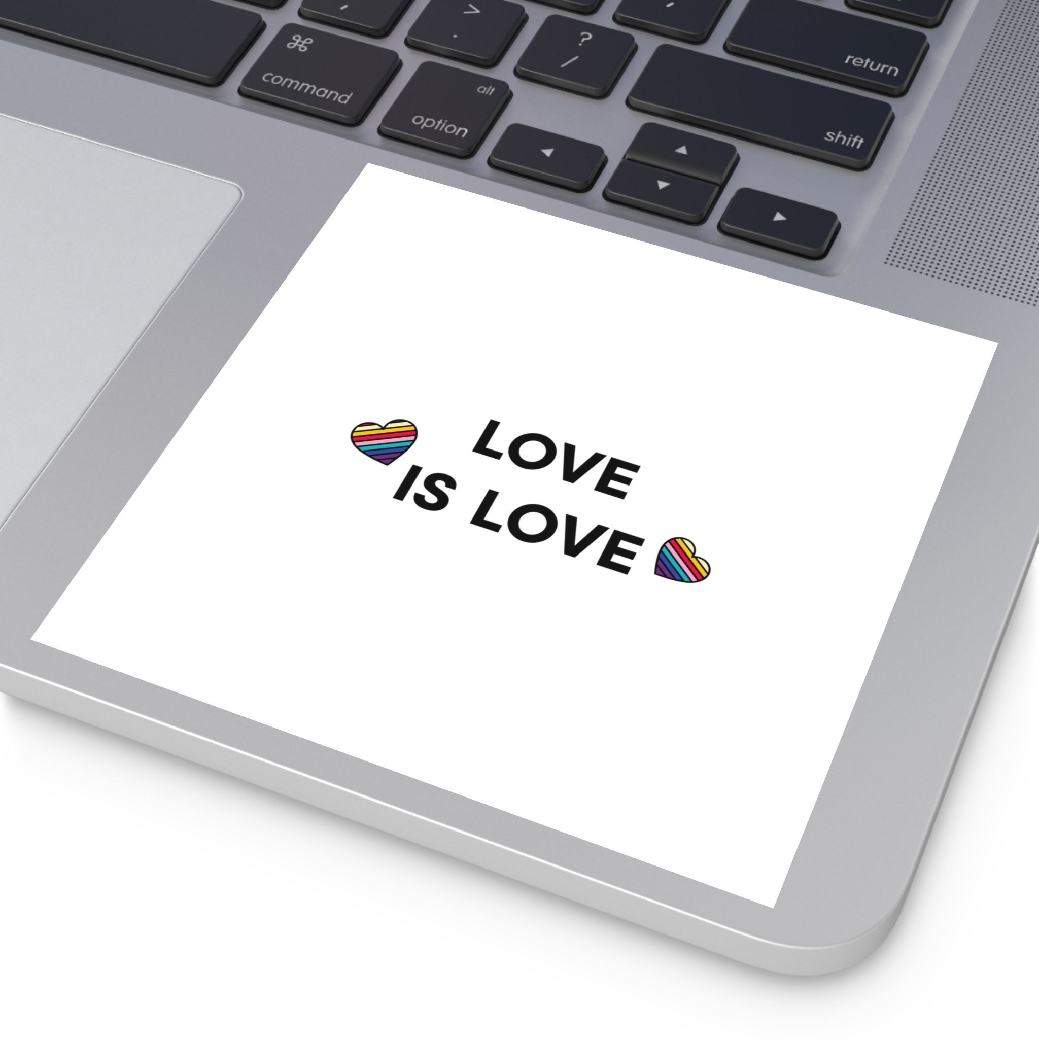Love Is Love With Rainbow Hearts Laminate Stickers Square - Image 35
