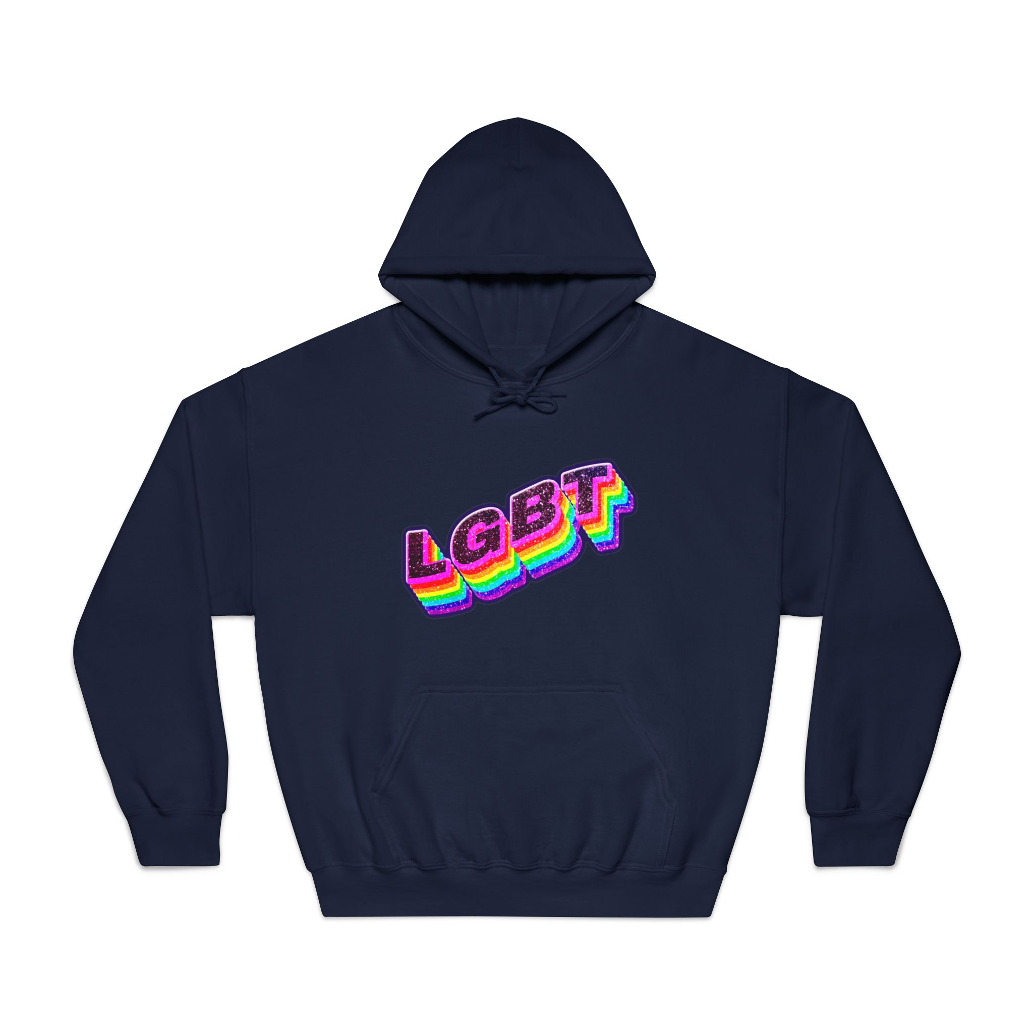 Png Word Lgbt Rainbow Typography Unisex Dryblend Hooded Sweatshirt - Image 29