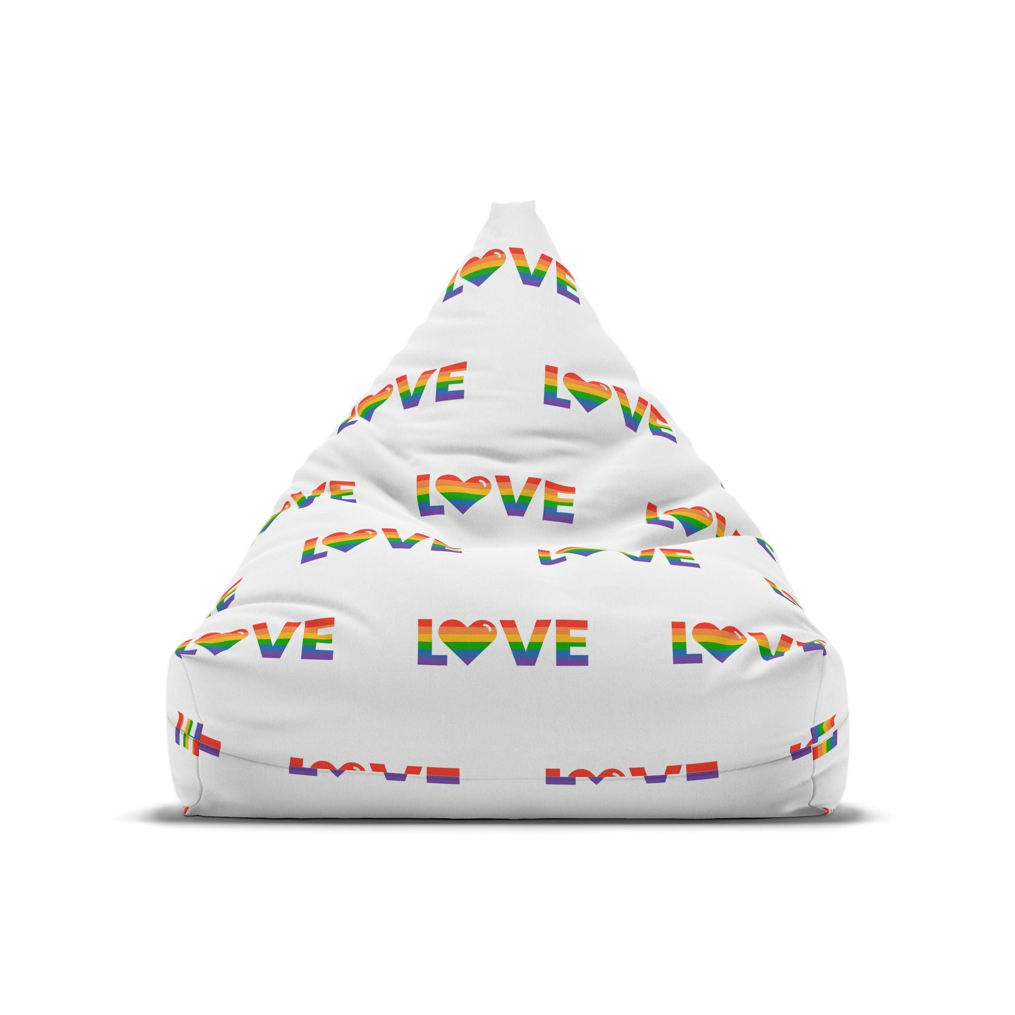 Vector Flat Pride Month Labels White Bean Bag Chair Cover - Image 5
