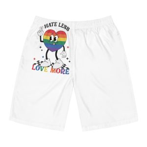 Heart With Words Hate Less Love More It Mens Board Shorts Aop