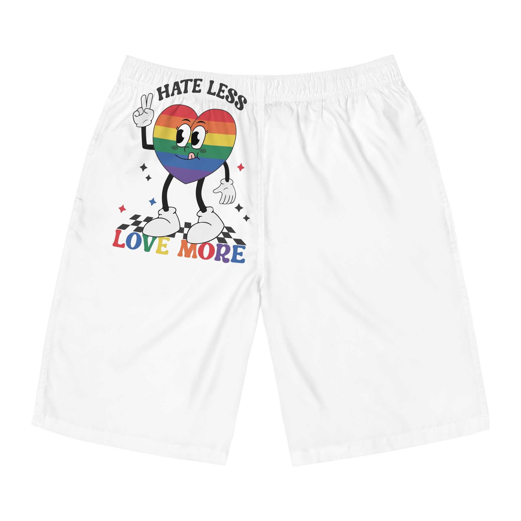 Heart With Words Hate Less Love More It Mens Board Shorts Aop