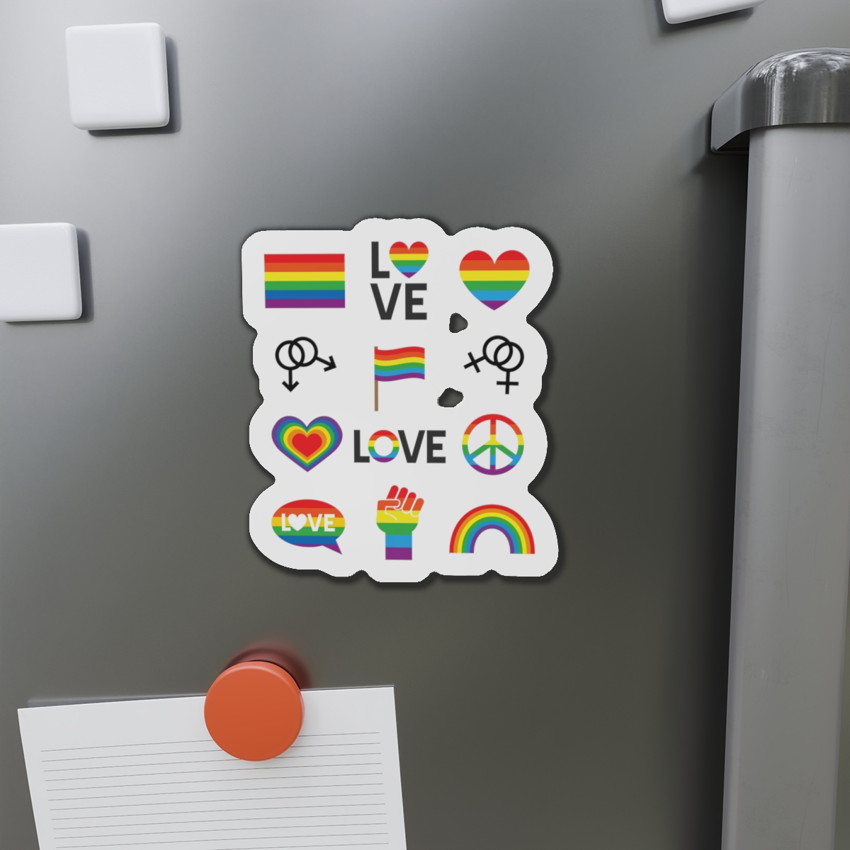 Vector Set Lgbt Homosexual Rainbow Flag Die Cut Magnets - Image 14