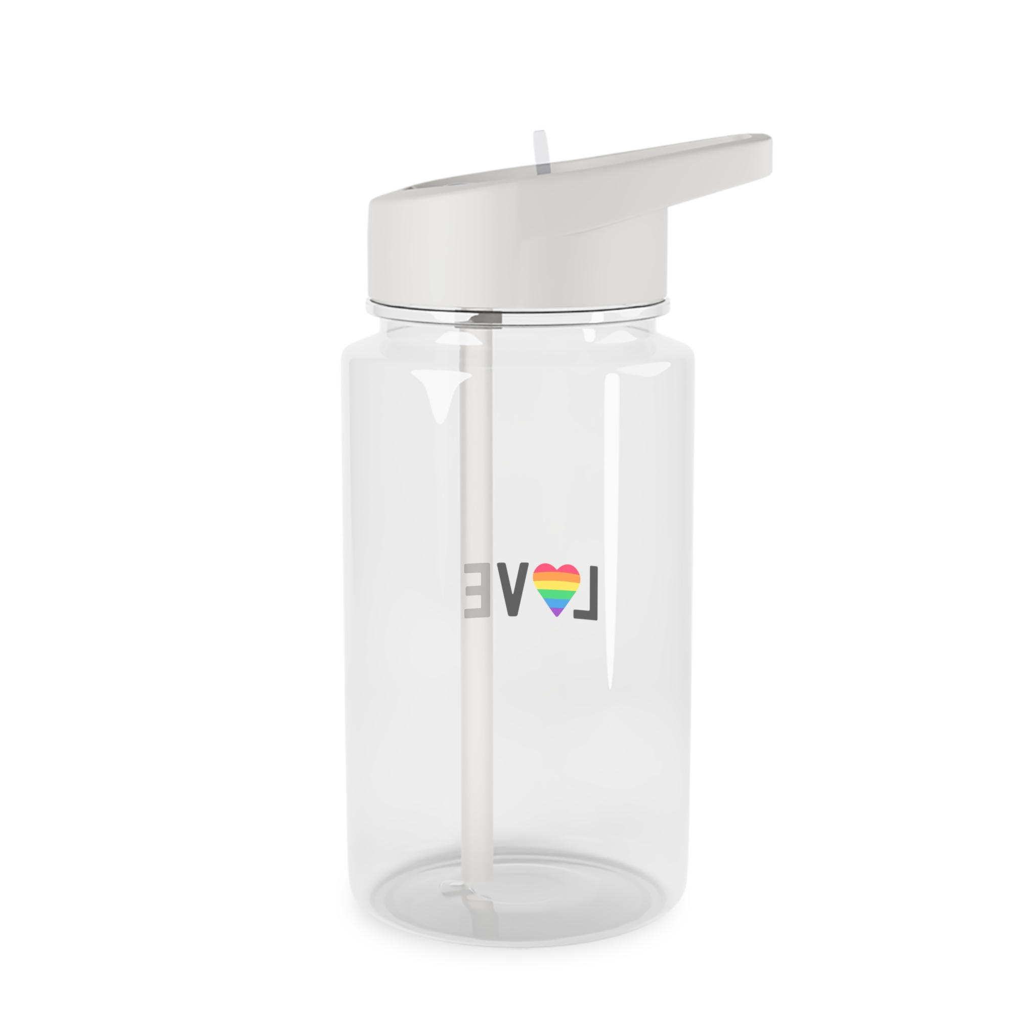 Love Lgbt Rainbow Heart Diversity Love Flag Flat Vector Illustration Tritan Water Bottle - Image 2
