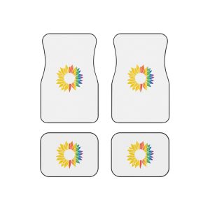 Sunflower Pride Gay Rainbow Tshirt Design Car Mats Set Of 4