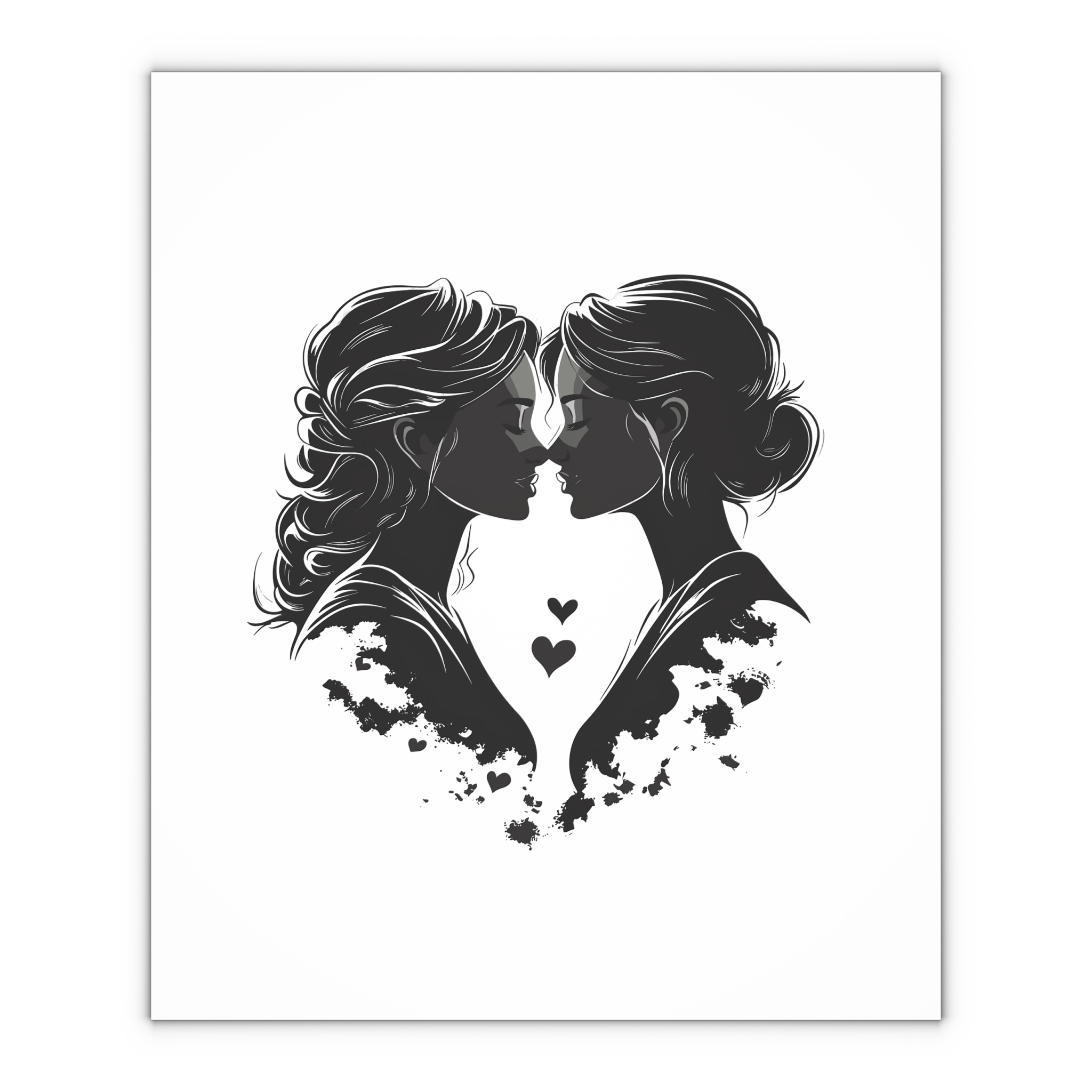 Two Women Kiss Lesbian Female Couple Together Lesbian Female Couple Kissing Homosexuality Lgbtq People Human Rights Freedom Vector Illustration Love Relationship Gift Wrapping Paper Sheets 1pc - Image 4