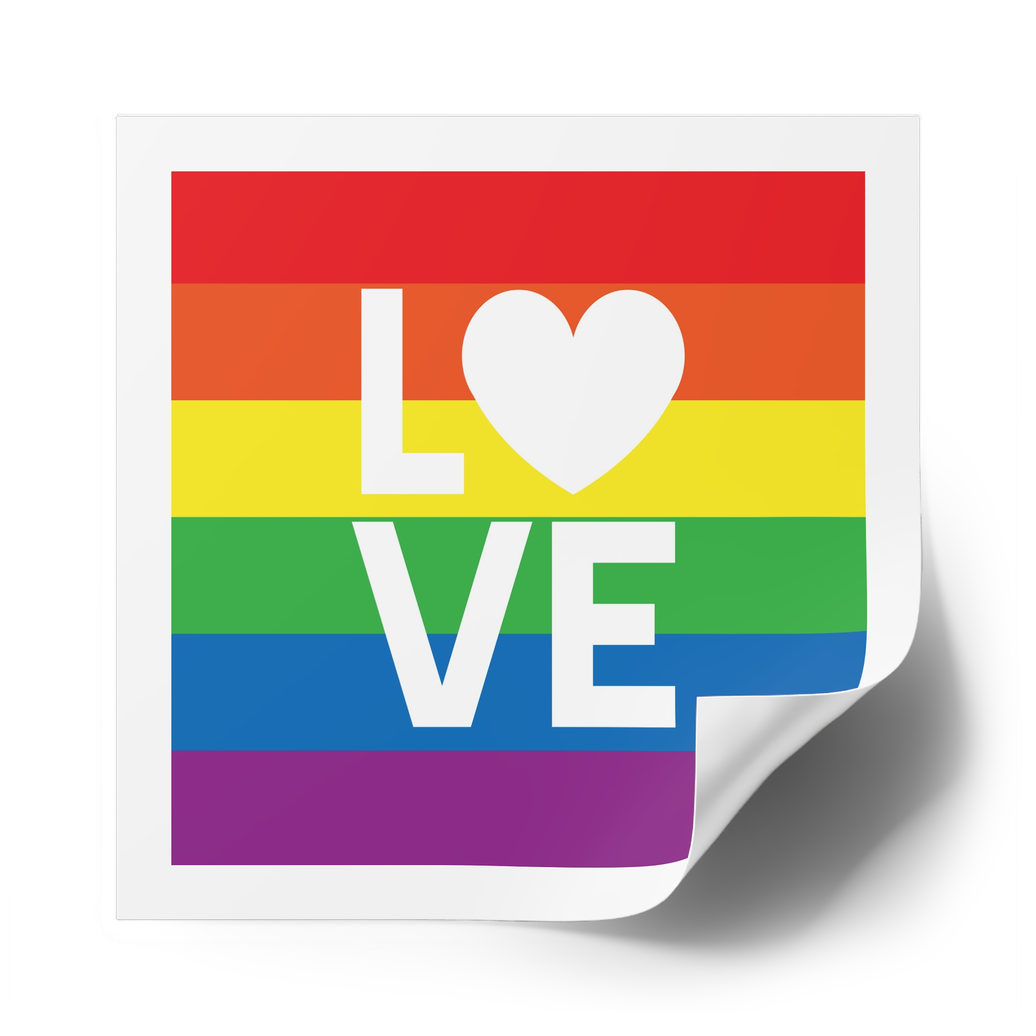 Love Lgbt Heart Squere White Laminate Stickers Square - Image 50