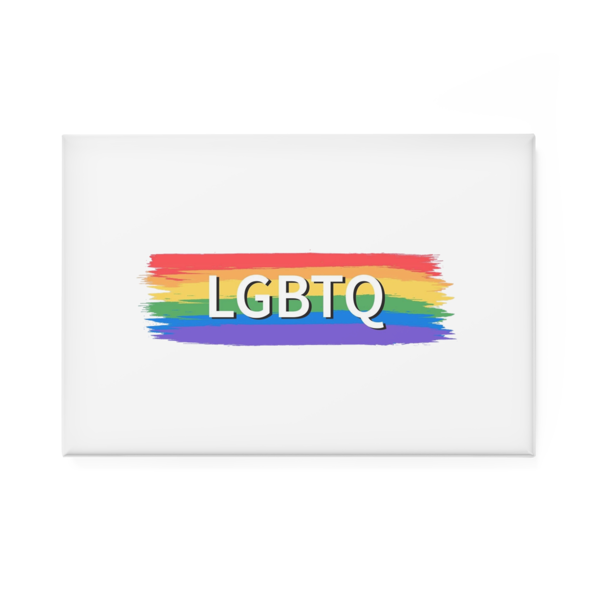 Lgbtq Rainbow Flag Pride Month June Colorful Brush Stroke Lgbtq Flag Vector Illustration Button Magnet Rectangle 1 And 10 Pcs