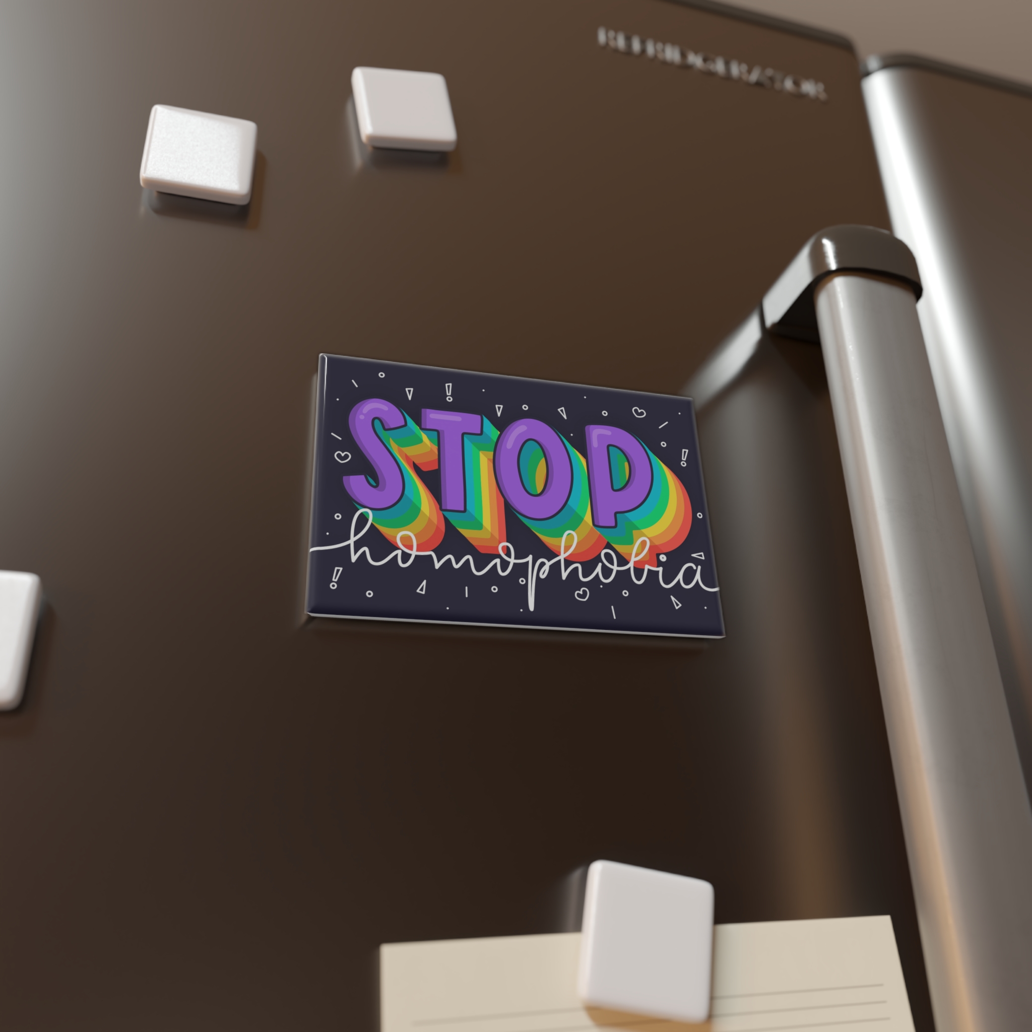 Stop Homophobia Concept Button Magnet Rectangle 1 And 10 Pcs - Image 8