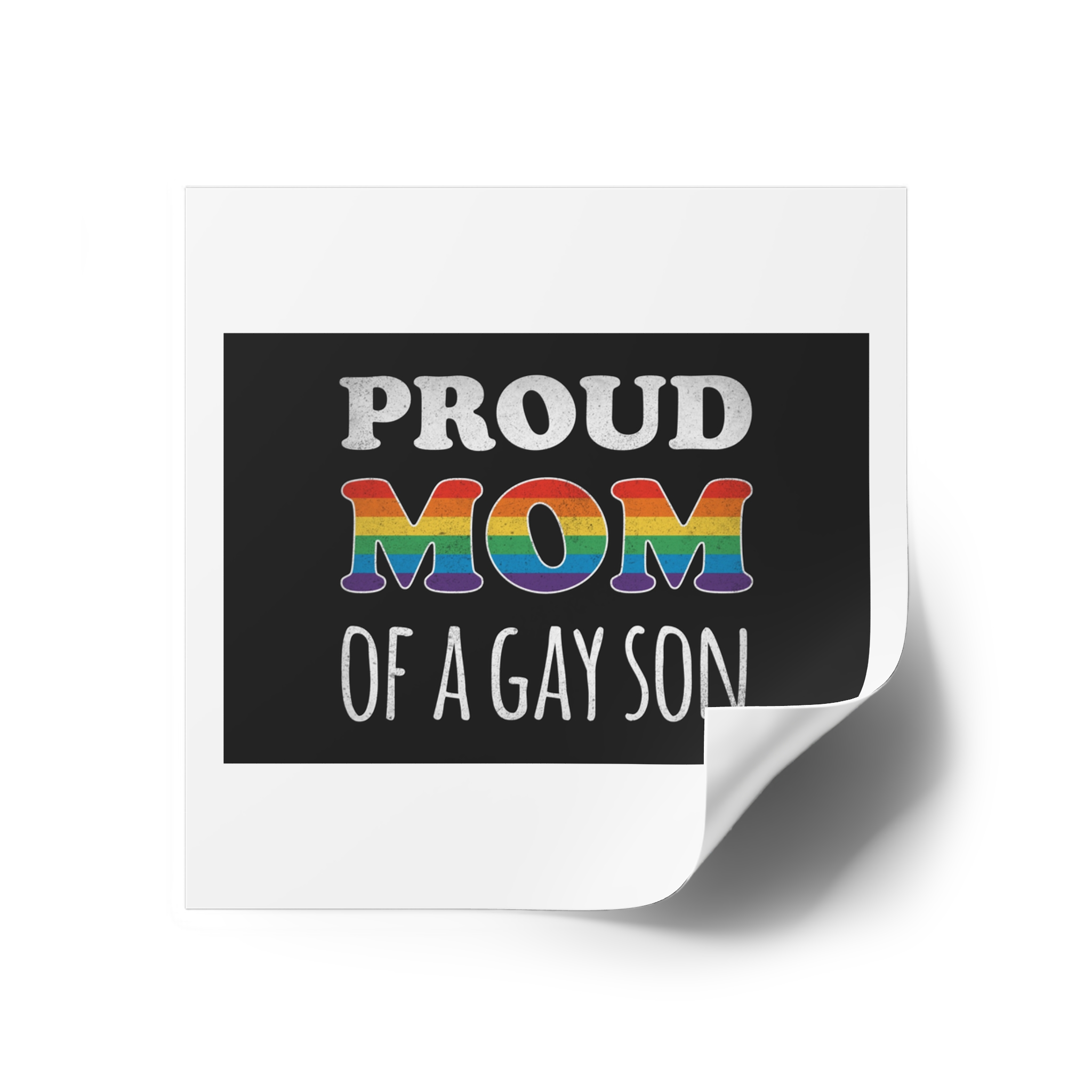 Mother Day Pride Rainbow Typography Vector Premium T Shirt(4) Laminate Stickers Square - Image 22