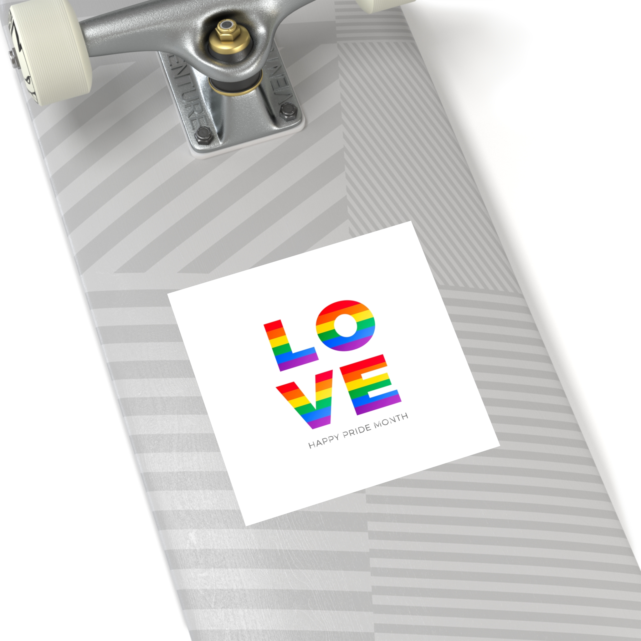 Love Word With Gay Pride Flag Laminate Stickers Square - Image 44