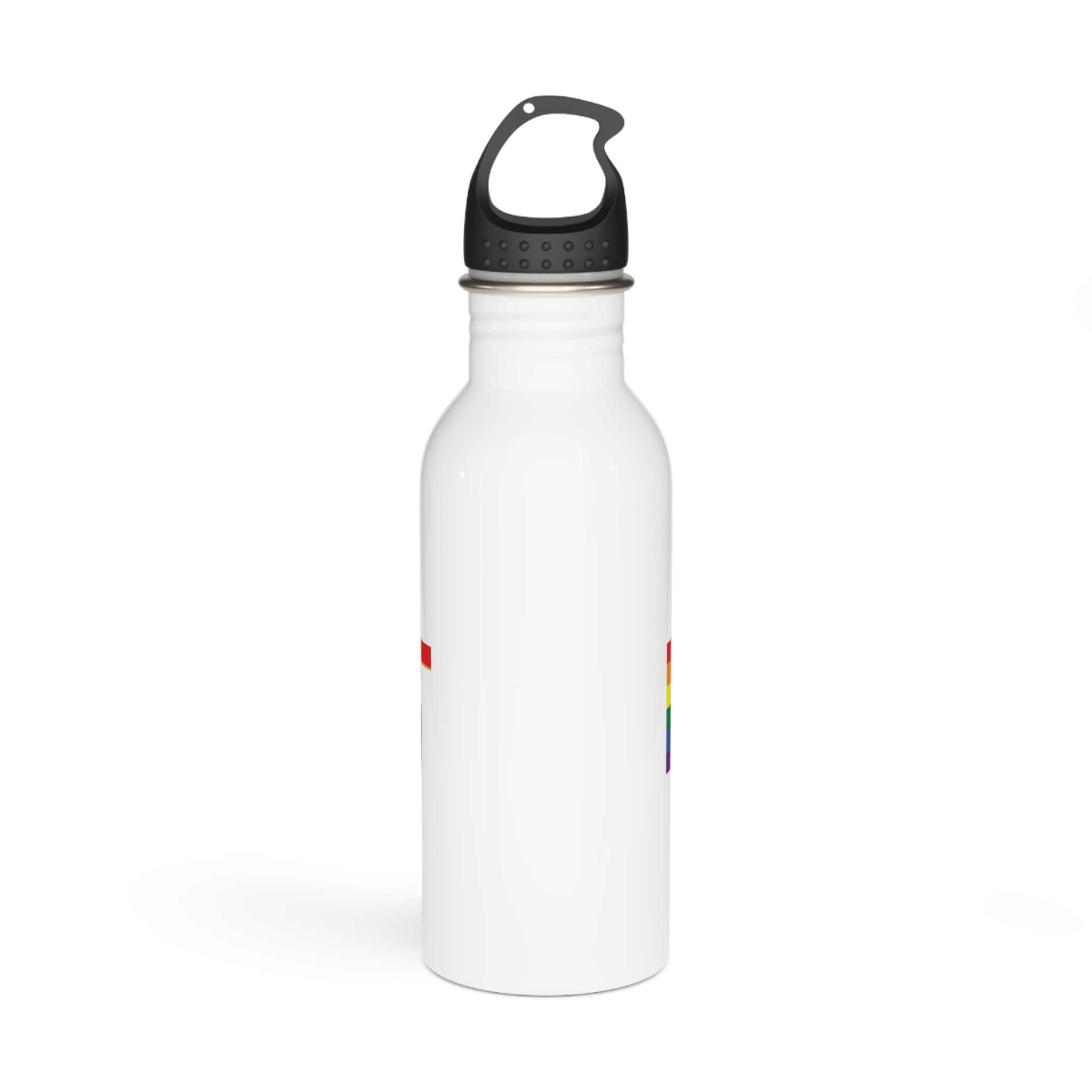 Lgbt Word Text Letter Rainbow Color Flag Isolated White Background Vector Illustration(1) Stainless Steel Water Bottle - Image 3
