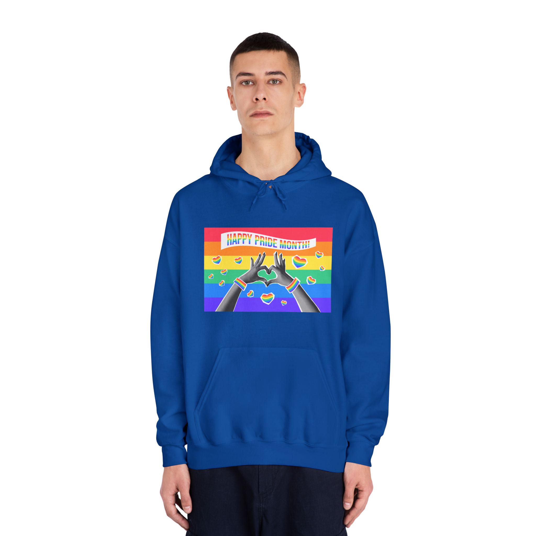 Lgbtq Pride Month Card Y2k Style Trendy Retro Collage Halftone Hands Unisex Dryblend Hooded Sweatshirt - Image 27