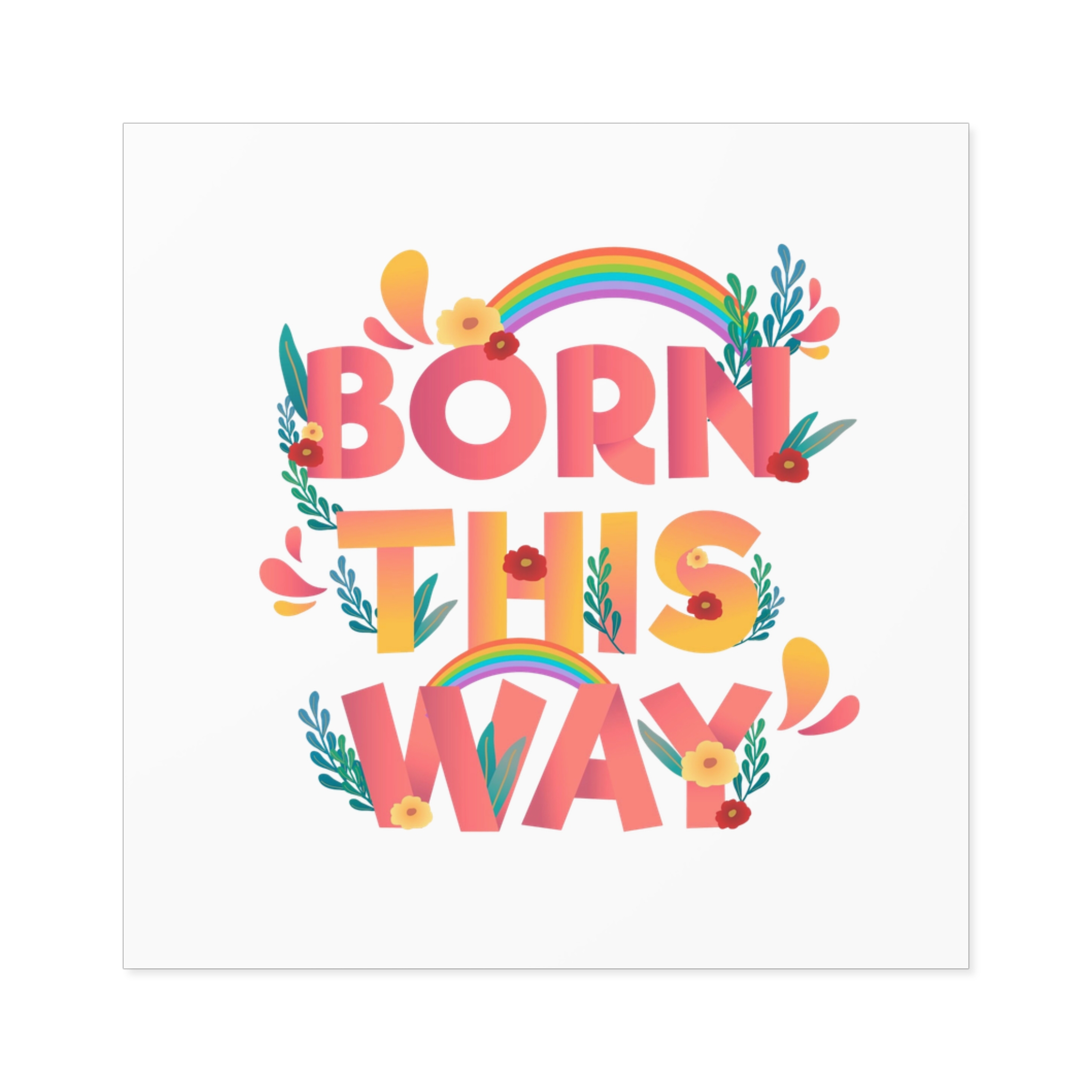 Pride Day Positive Lettering Design Laminate Stickers Square - Image 21