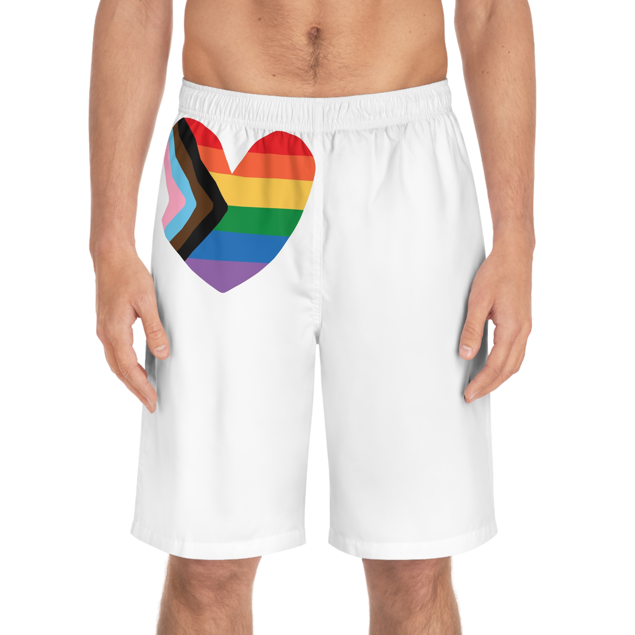 Vector Lgbt Lgbtqia New Flag Rainbow Heart(1) Mens Board Shorts Aop - Image 3