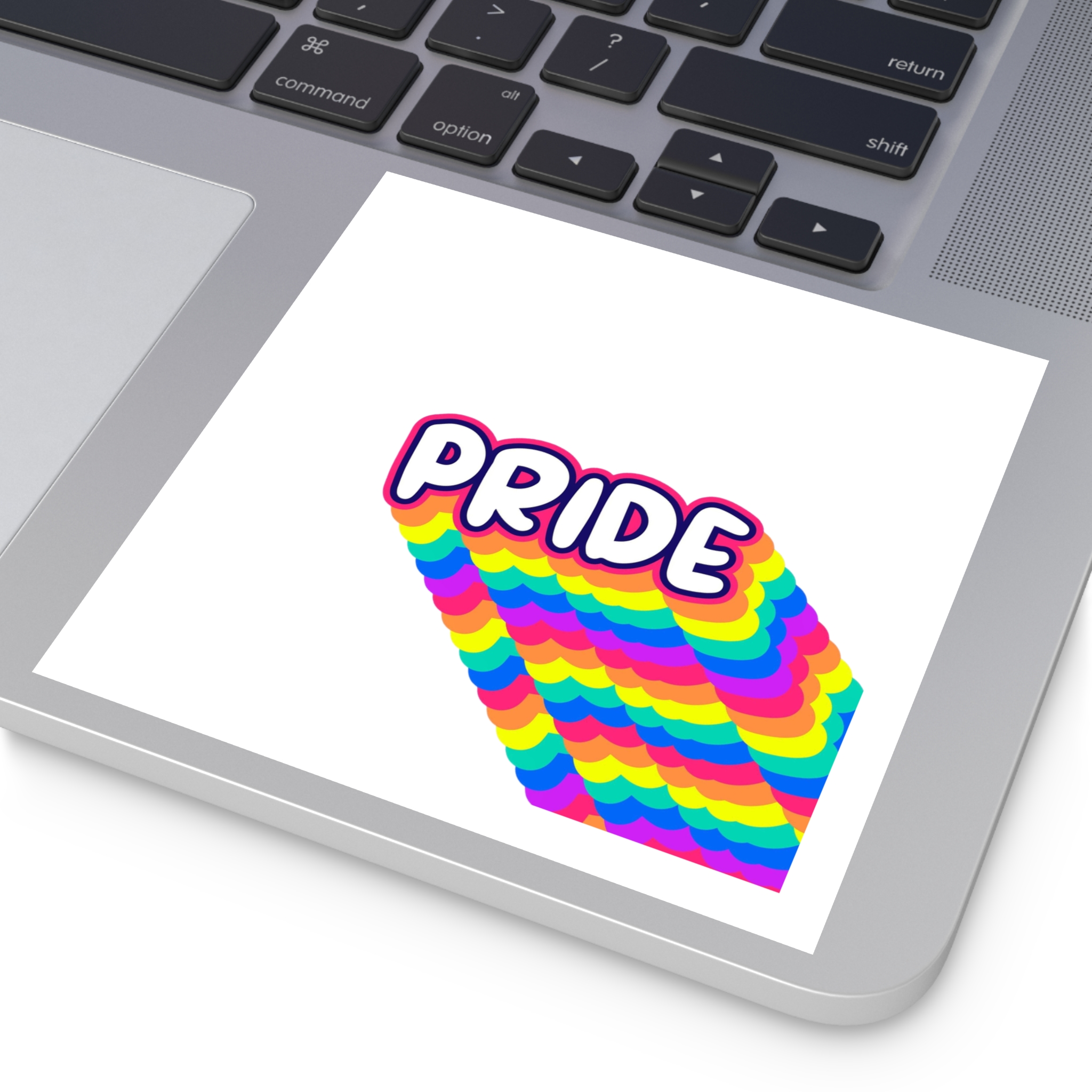Pride Text Lettering Pride Month Celebration Poster Laminate Stickers Square - Image 47