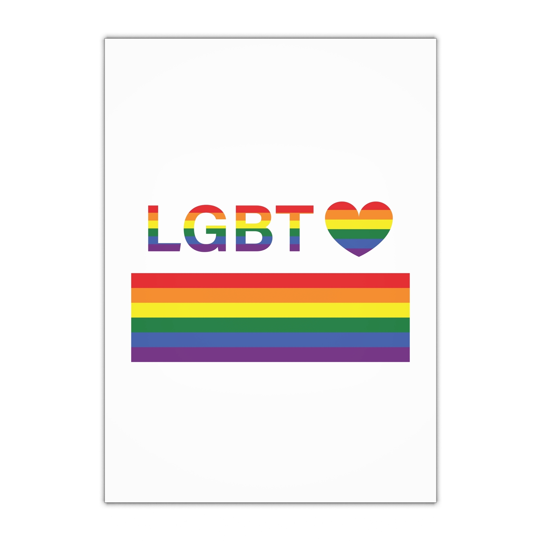 Lgbt Word Text Letter With Heart Rainbow Color Flag Isolated White Background Vector Illustration Gift Wrapping Paper Sheets 1pc