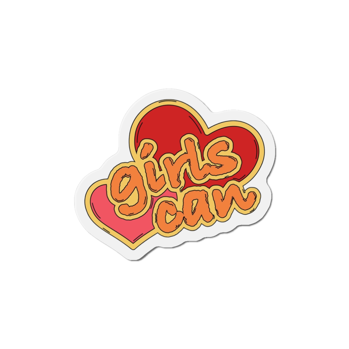 Girls Can Heart Sticker Vector Die Cut Magnets - Image 4