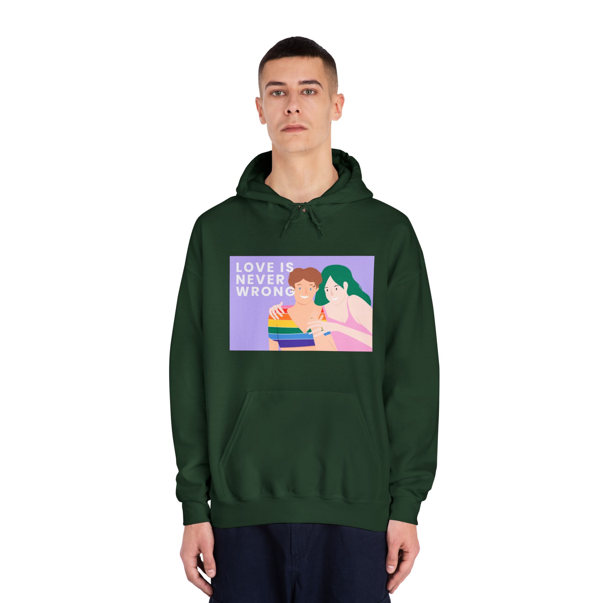 Lgbtq Gay Couple Banner Template Pride Month Unisex Dryblend Hooded Sweatshirt - Image 23