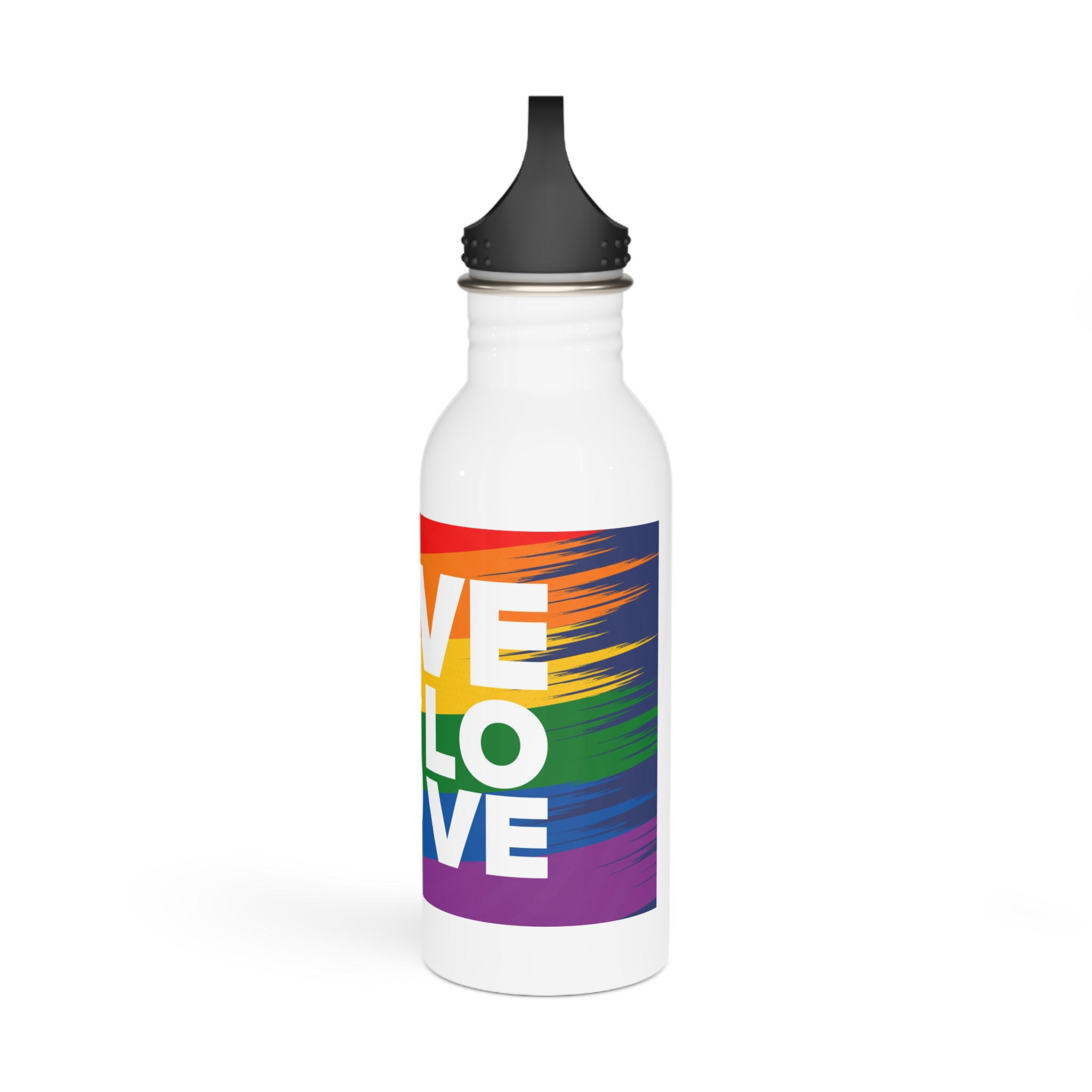 Lgbt Pride Month June Lesbian Gay Bisexual Transgender Lgbt Rainbow Flag Vector Illustration Stainless Steel Water Bottle - Image 4