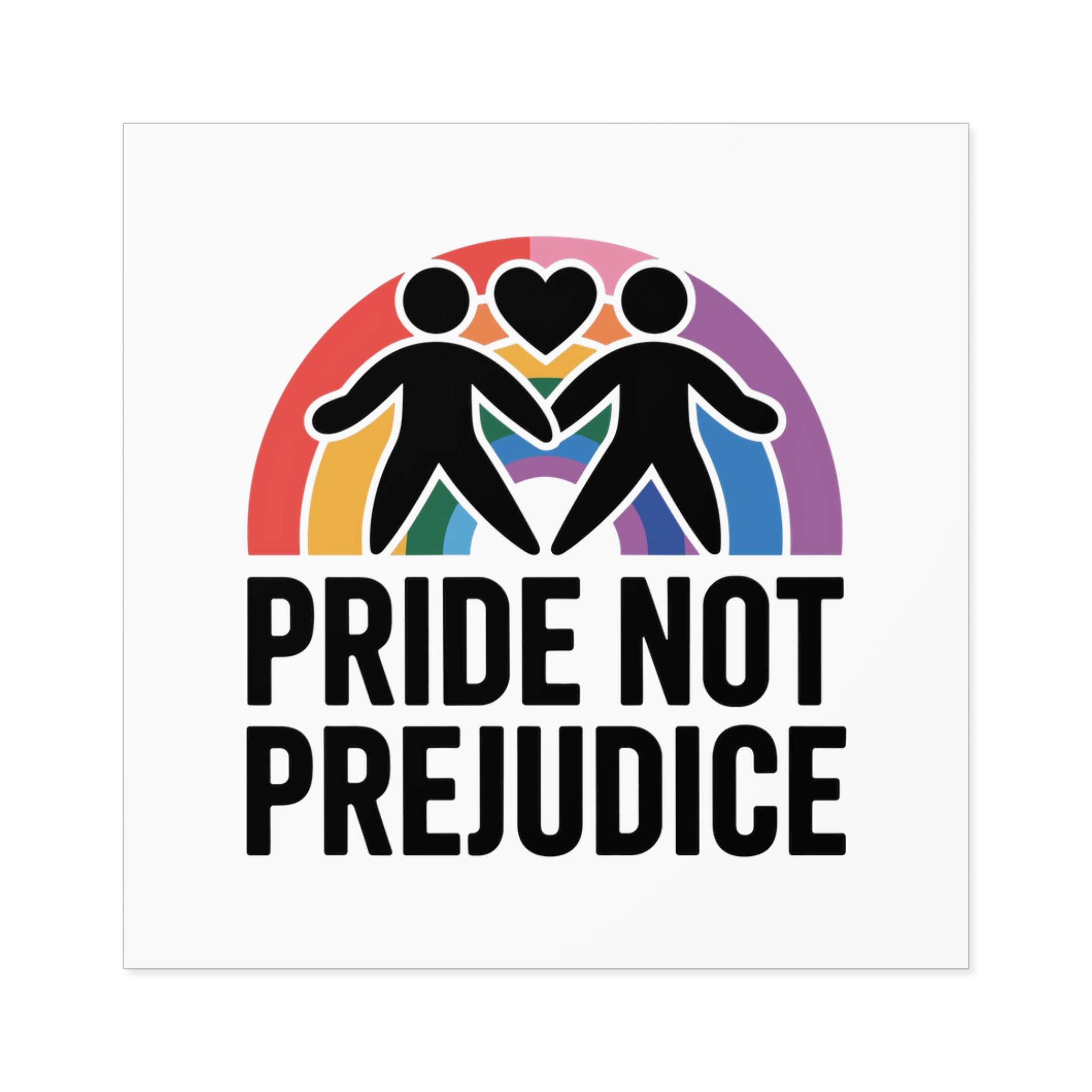 Pride Prejudice T Shirt Design Isolated White Background Laminate Stickers Square - Image 25