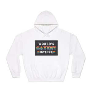 Mother Day Pride Rainbow Typography Vector Premium T Shirt(2) Unisex Dryblend Hooded Sweatshirt