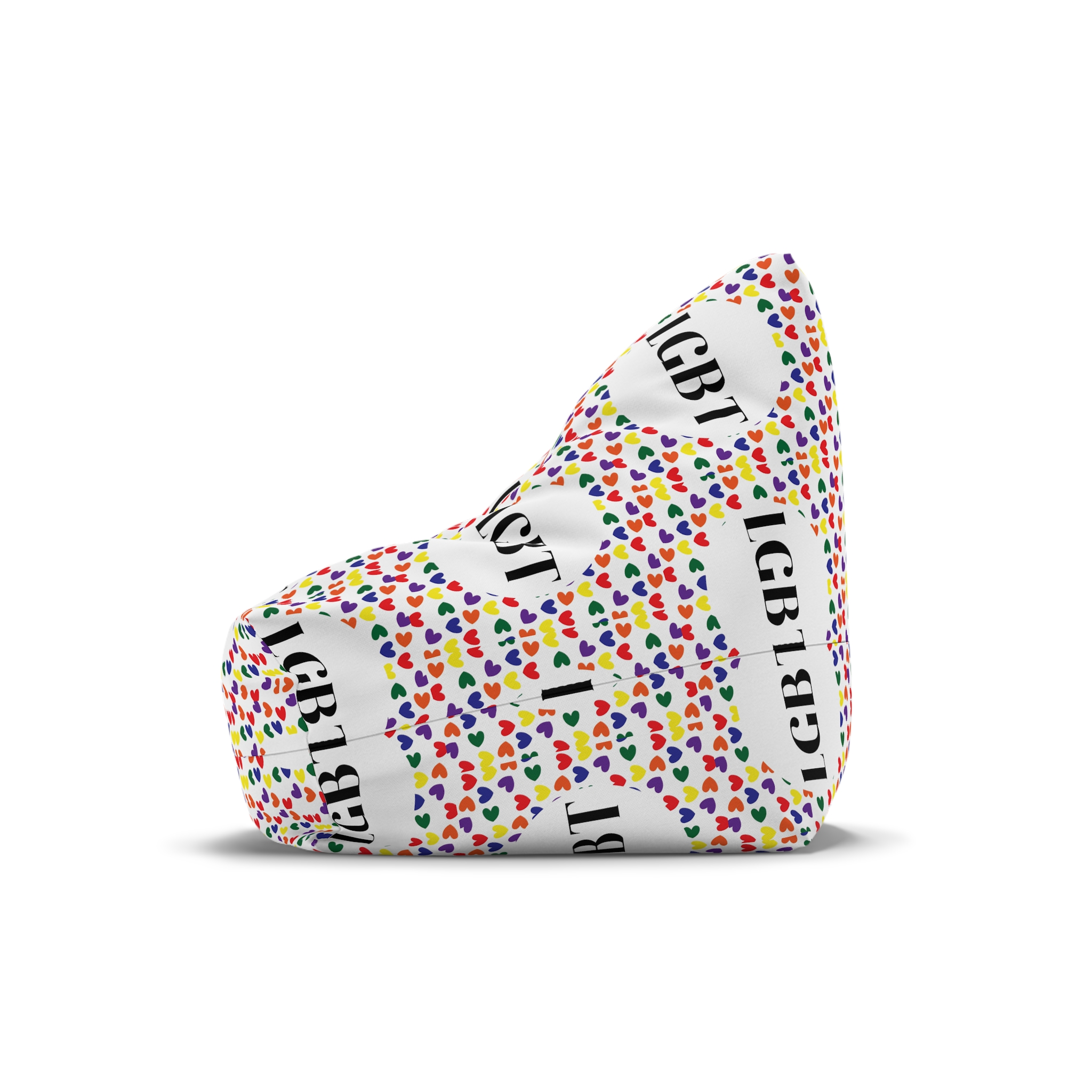 Seamless Pattern With Hearts Lgbt Colors Lgbt Pattern Bean Bag Chair Cover - Image 4