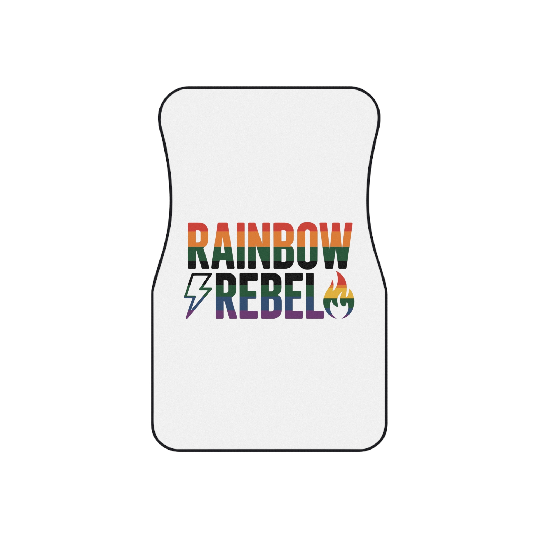 Rainbow Rebel T Shirt Design Isolated White Background Car Mats Set Of 4 - Image 2