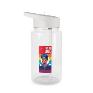 Poster Man With Rainbow Colored Face Rainbow Colored Background Tritan Water Bottle